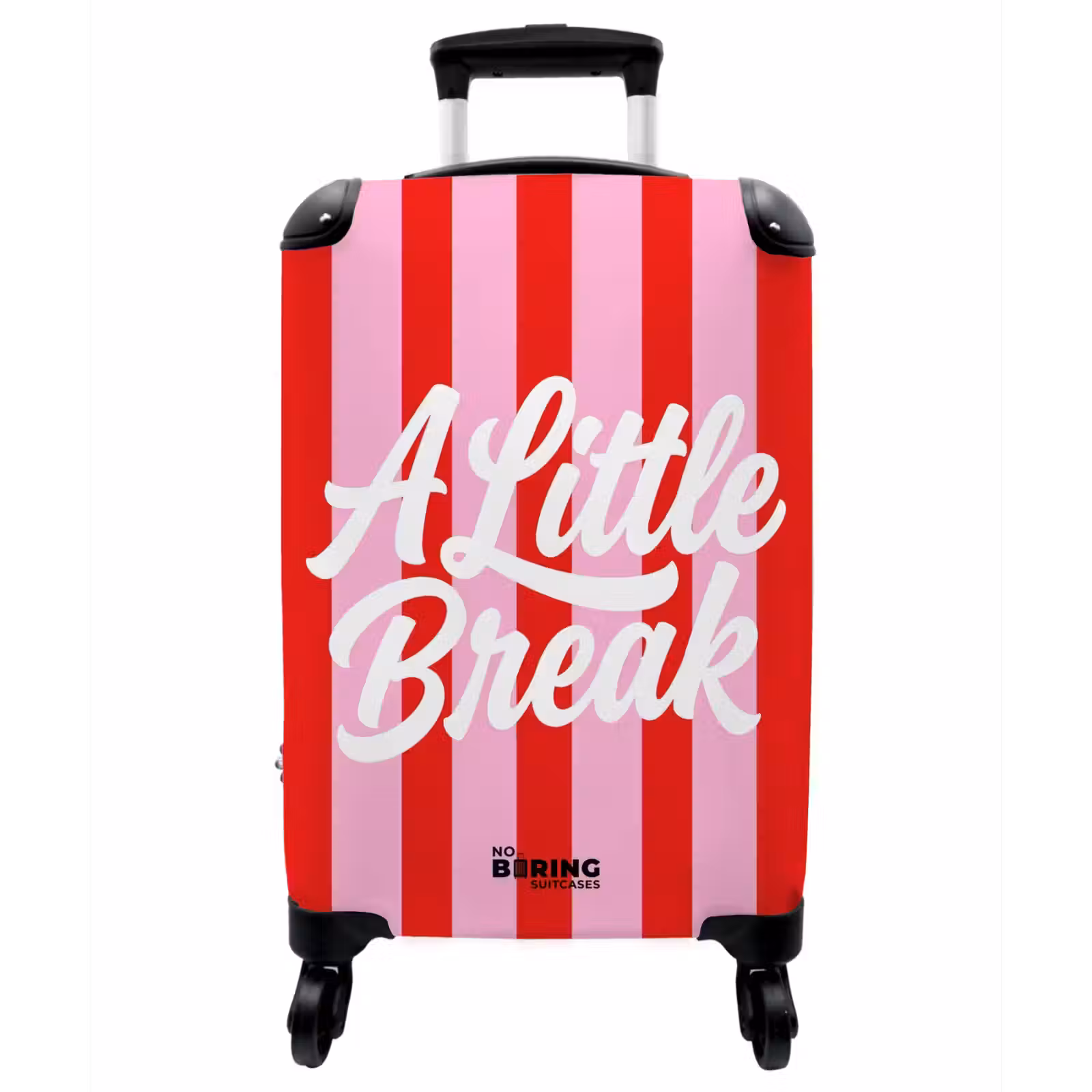 Koffer - A Little Break – Streifen – Rot – Rosa - A Little Break - Strepen - Rood - Roze NBS - Handbagage koffer - Vrouwen middel