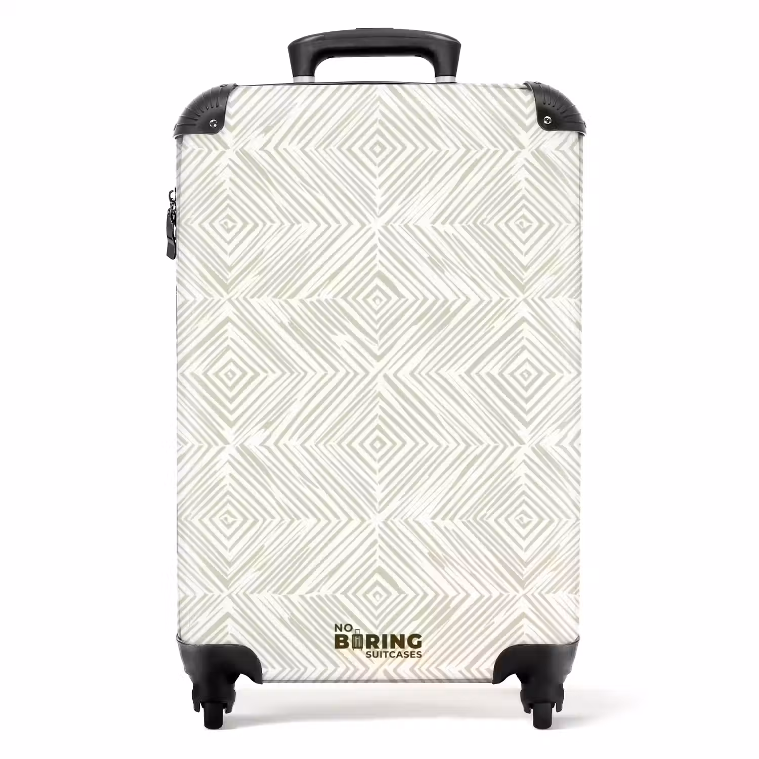 Abstract - Ruiten - Beige NBS - Handbagage koffer - Volwassenen Unisex middel -productfoto_recht