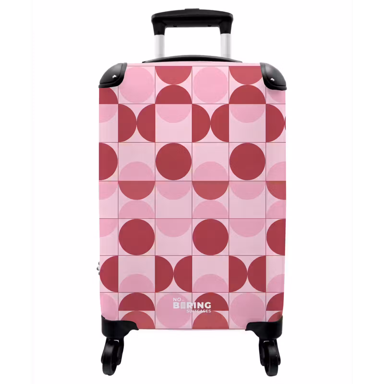 Koffer - Abstrakt – Geometrisch – Kreise – Rosa – Modern - Abstract - Geometrisch - Cirkels - Roze - Modern NBS - Handbagage koffer - Vrouwen middel