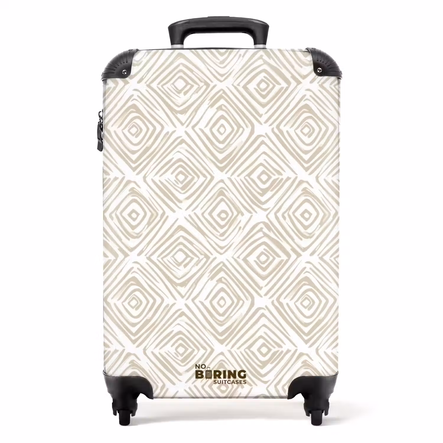 Abstract - Ruit - Beige NBS - Handbagage koffer - Volwassenen Unisex middel -productfoto_recht