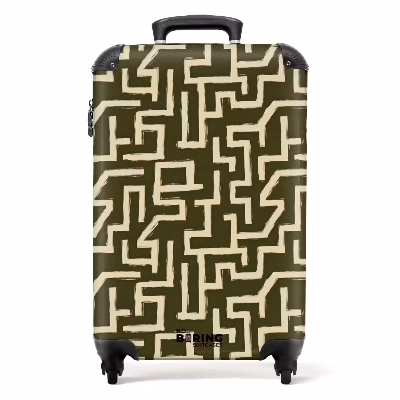 Koffer - Abstrakt - Linien - Grün - Abstract - Lijnen - Groen NBS - Handbagage koffer - Volwassenen Unisex middel