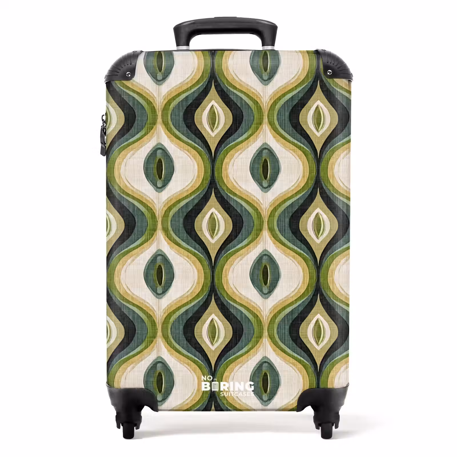 Koffer - Abstrakt - Rhythmisch - Grün - Abstract - Ritmisch - Groen NBS - Handbagage koffer - Volwassenen Unisex middel