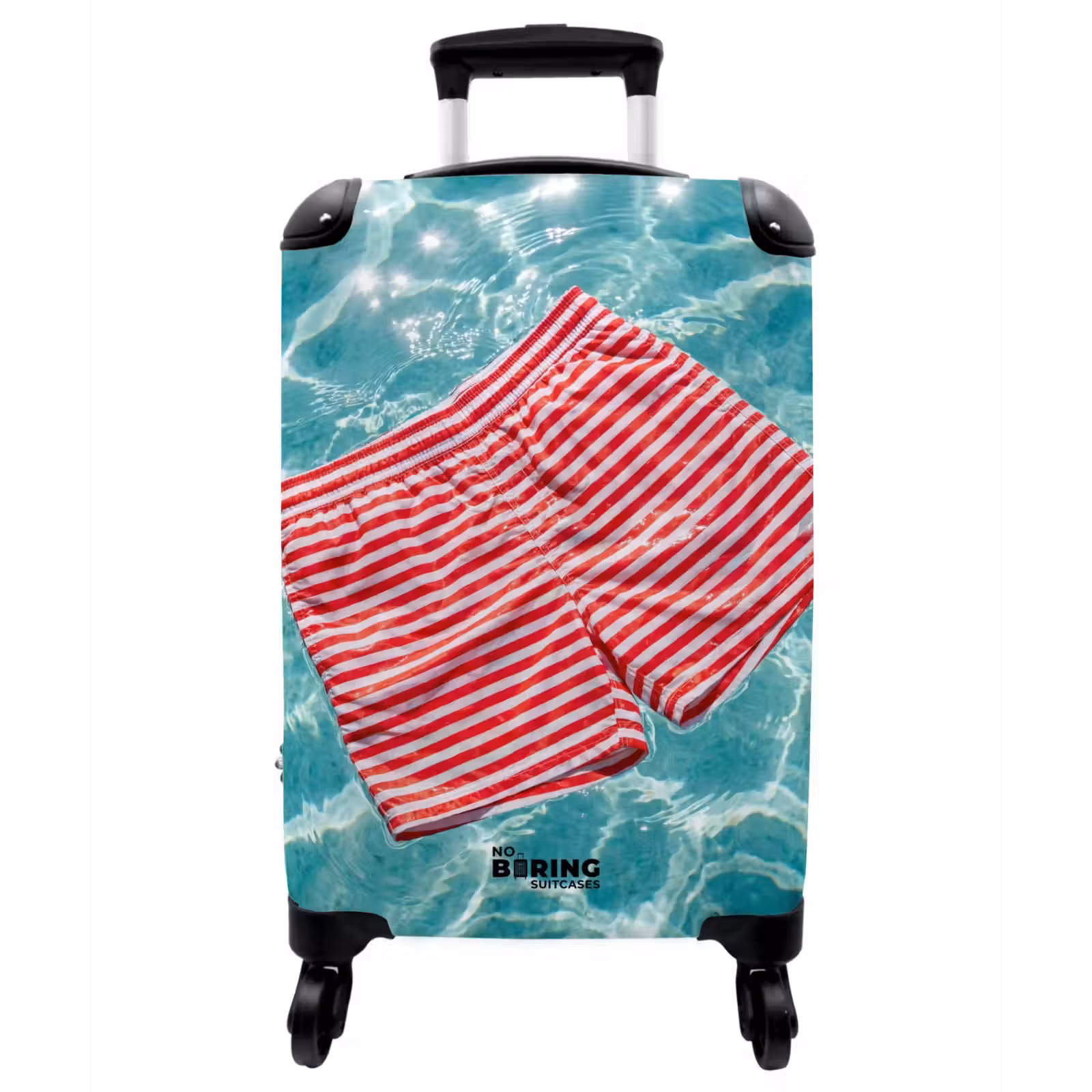 Koffer - Bademode – Gestreift – Wasser – Sommer – Rot-Weiß - Zwemkleding - Gestreept - Water - Zomer - Rood-wit NBS - Handbagage koffer - Vrouwen middel