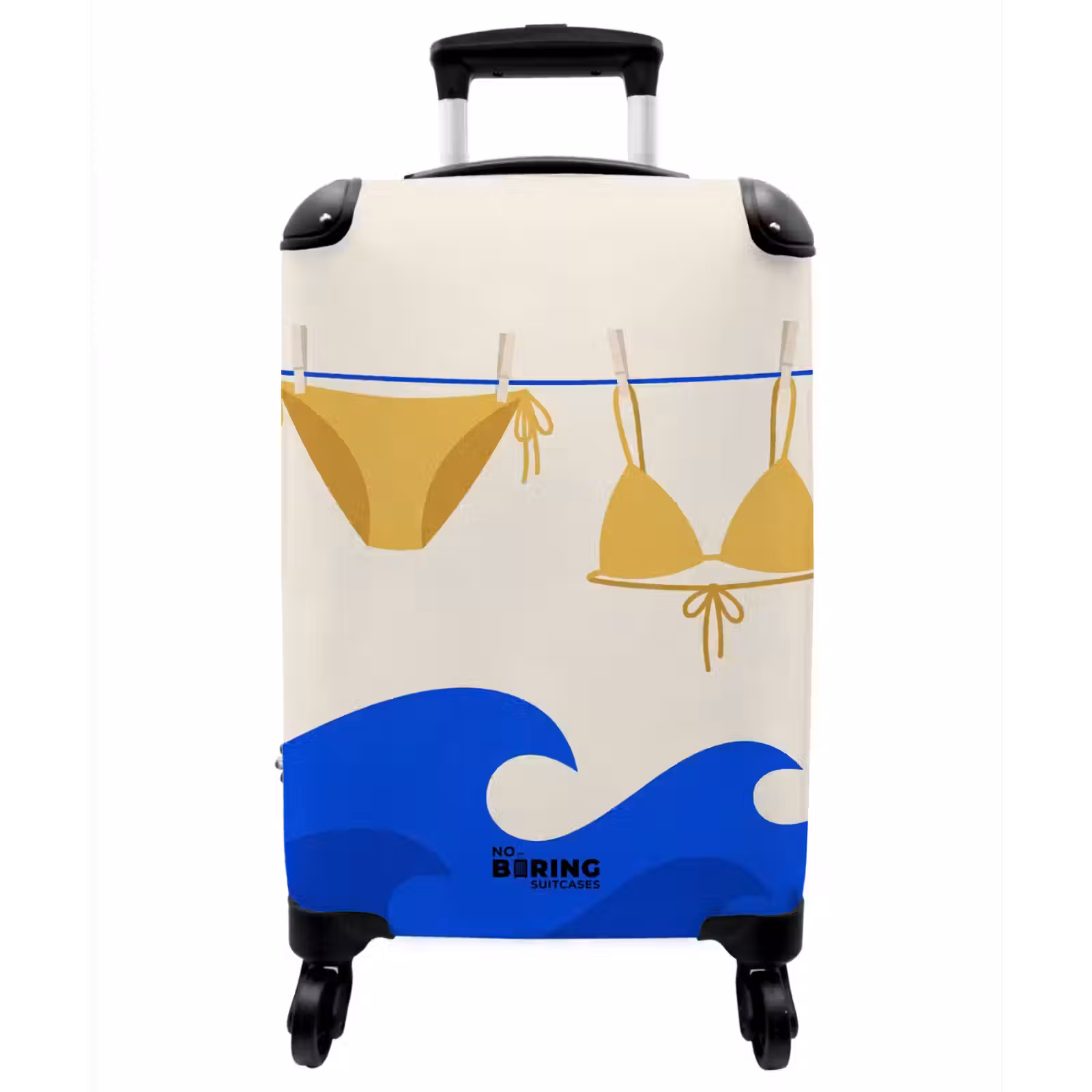 Koffer - Bademode – Meer – Sommer – Illustration – Gelb - Zwemkleding - Zee - Zomer - Illustratie - Geel NBS - Handbagage koffer - Vrouwen middel
