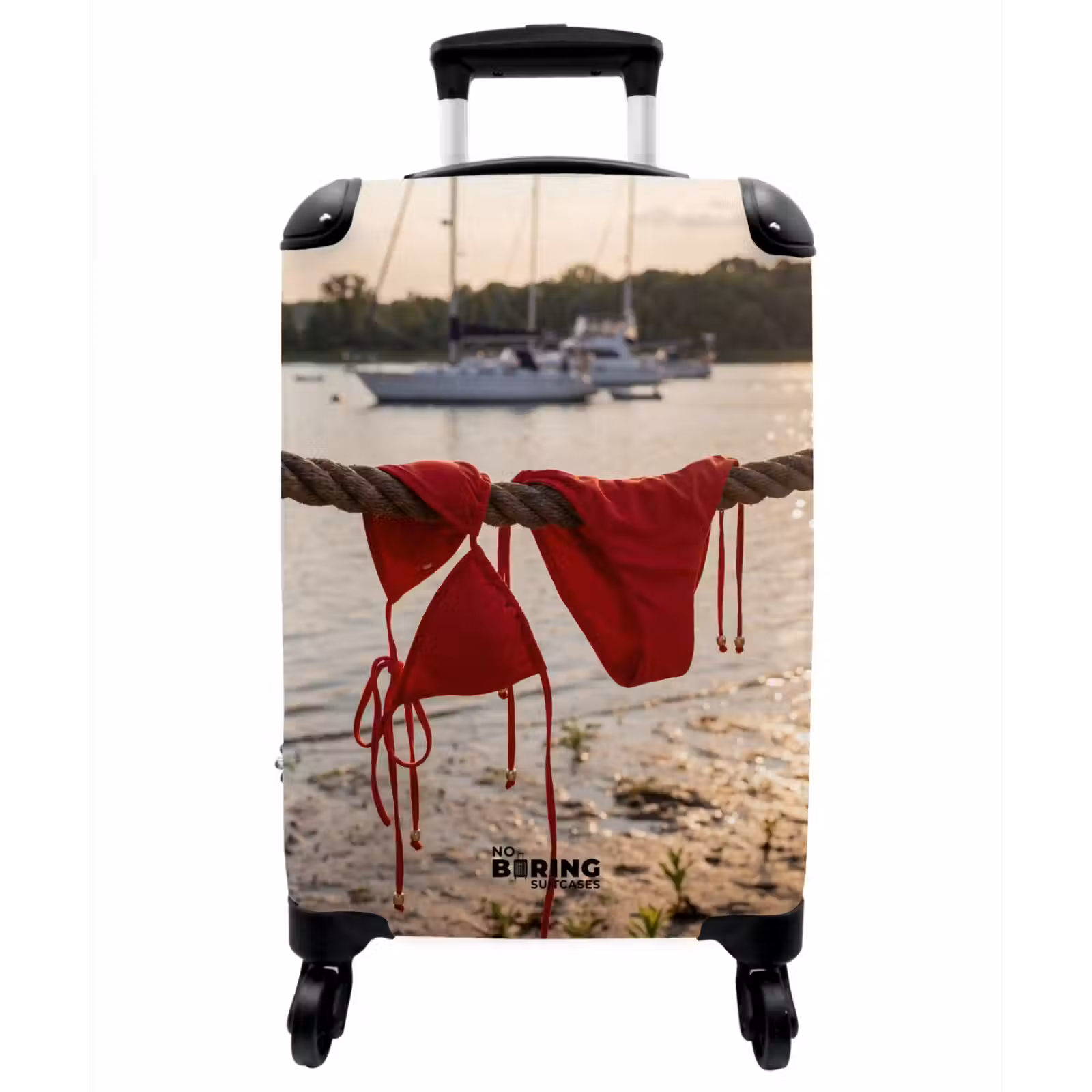 Koffer - Bademode – Rot – Sommer – Wasser – Sonnenuntergang - Badkleding - Rood - Zomer - Water - Zonsondergang NBS - Handbagage koffer - Vrouwen middel