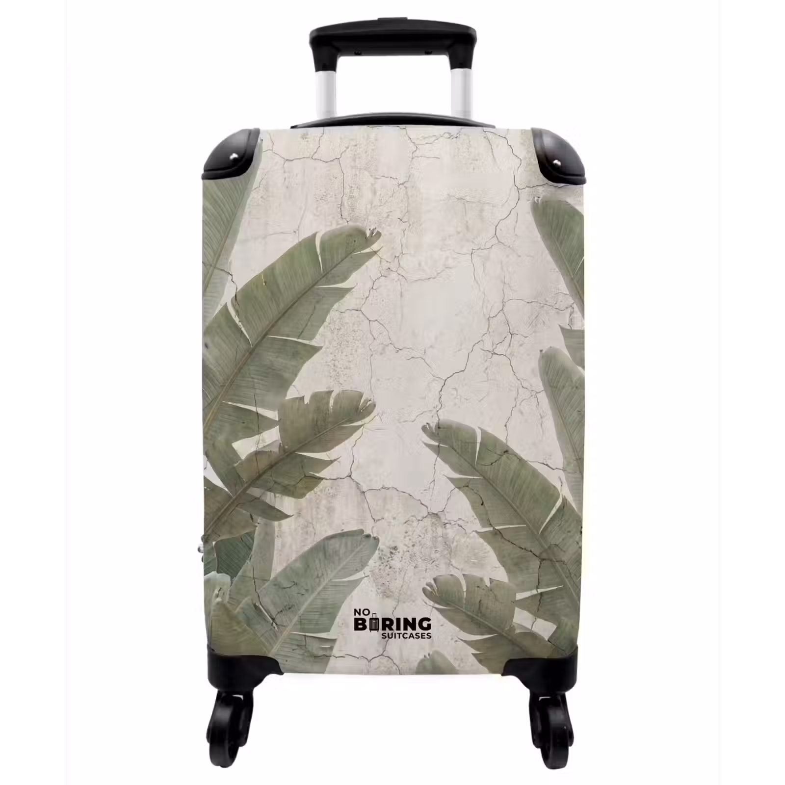 Koffer - Bananenblätter – Beton – Grün - Bananenbladeren - Beton - Groen NBS - Handbagage koffer - Vrouwen middel