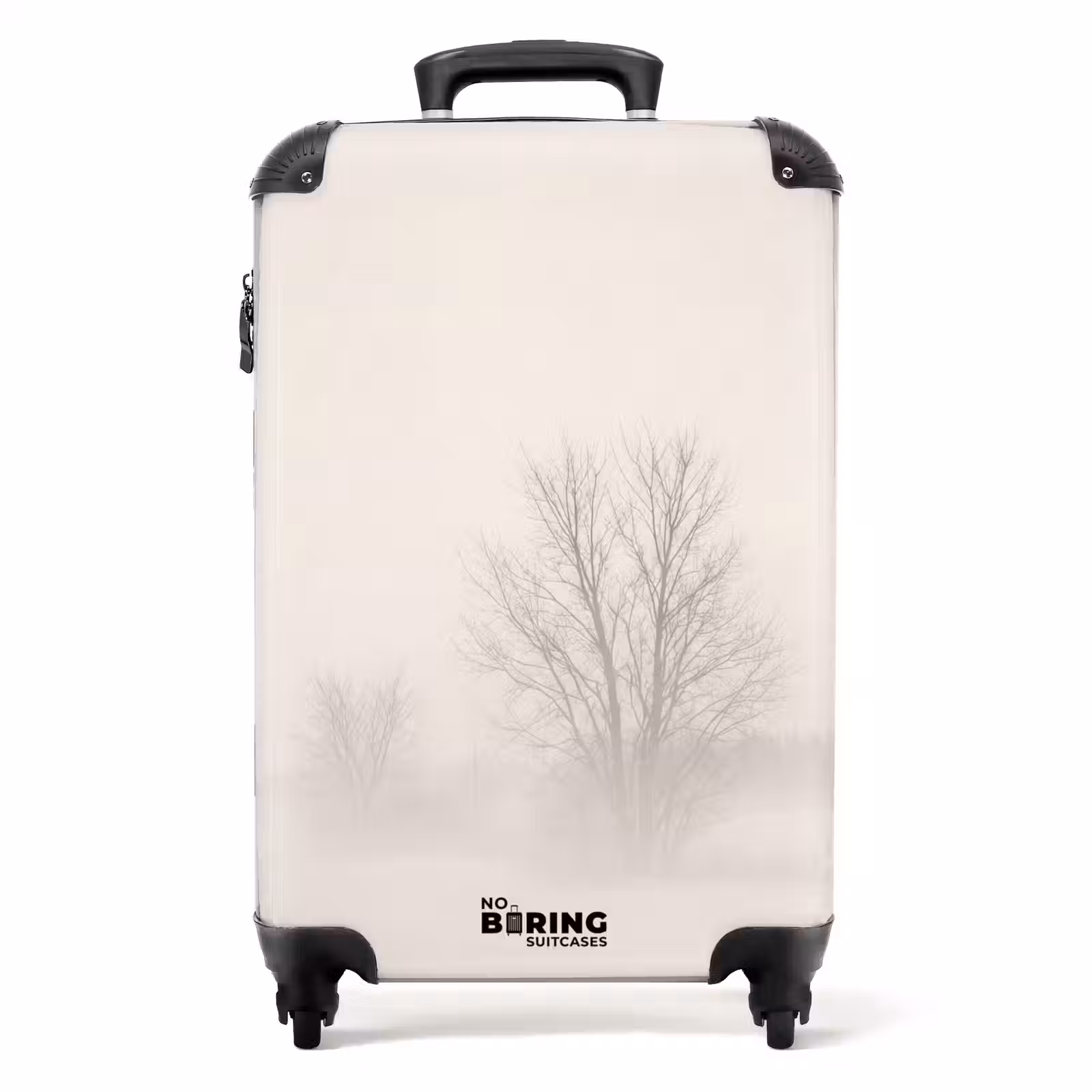 Koffer - Baum – Nebel – Schnee – Winter – Minimalistisch - Boom - Mist - Sneeuw - Winter - Minimalistisch NBS - Handbagage koffer - Volwassenen Unisex middel
