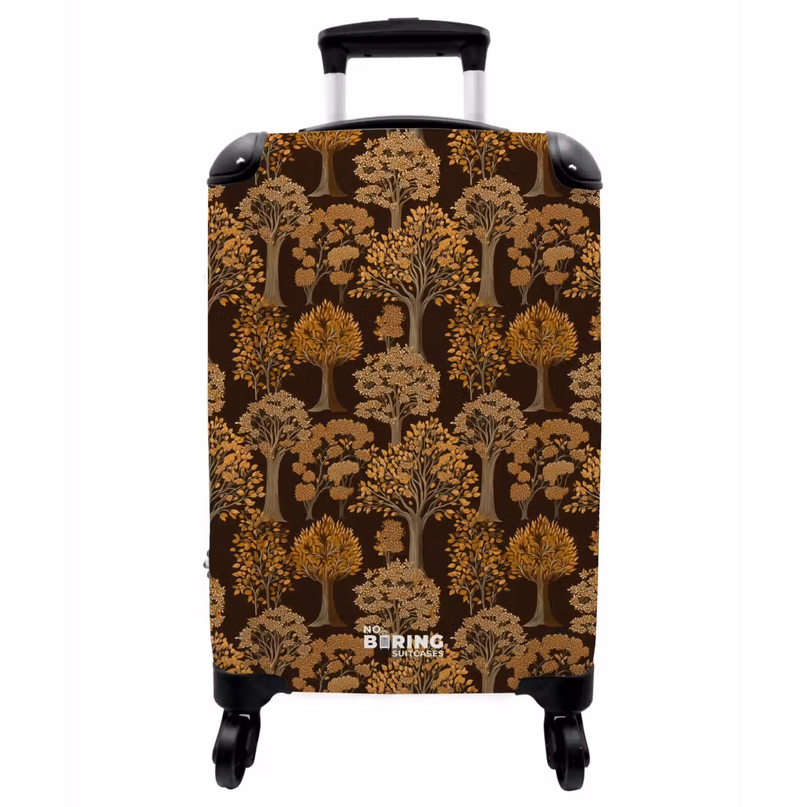 Koffer - Bäume – Muster – Braun - Bomen - Patroon - Bruin NBS - Handbagage koffer - Vrouwen middel