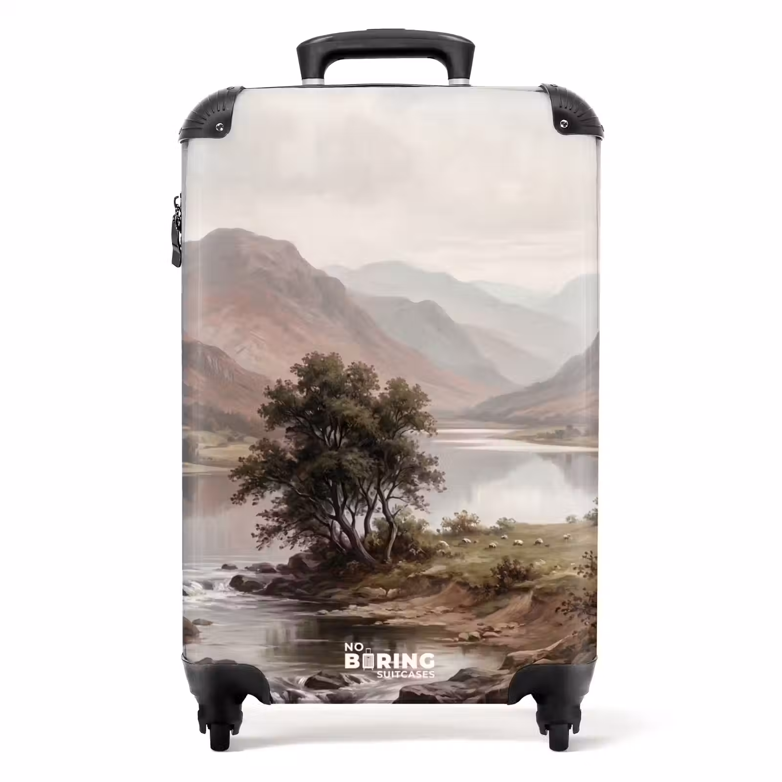Koffer - Berglandschaft – See – Berge – Tal – Klassisch - Berglandschap - Meer - Bergen - Vallei - Klassiek NBS - Handbagage koffer - Volwassenen Unisex middel