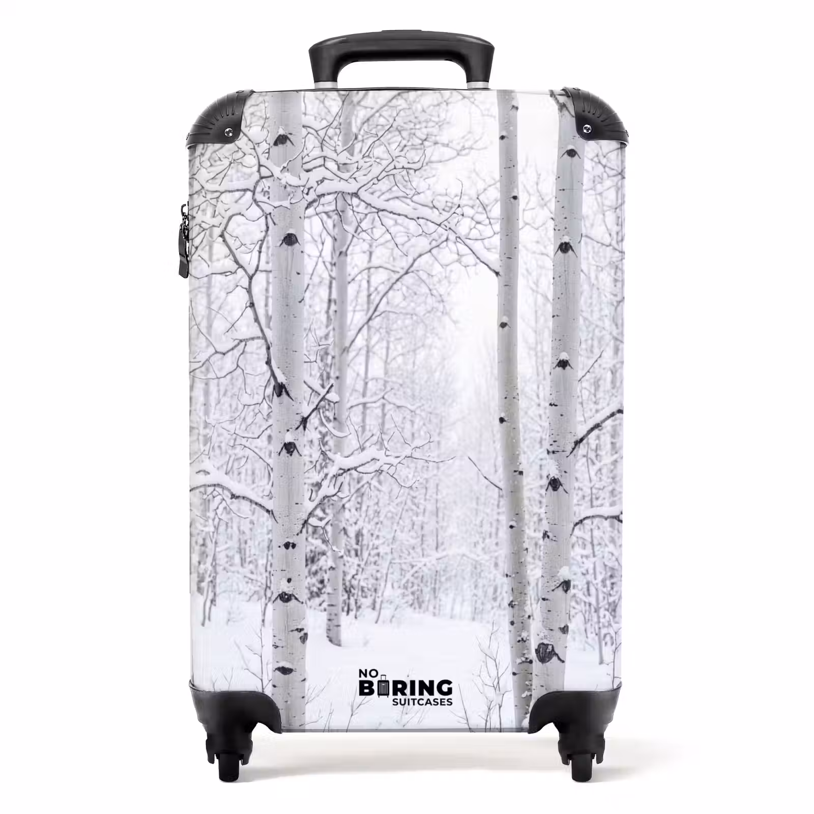 Koffer - Birken – Schnee – Winter – Wald – Weiß - Berkenbomen - Sneeuw - Winter - Bos - Wit NBS - Handbagage koffer - Volwassenen Unisex middel