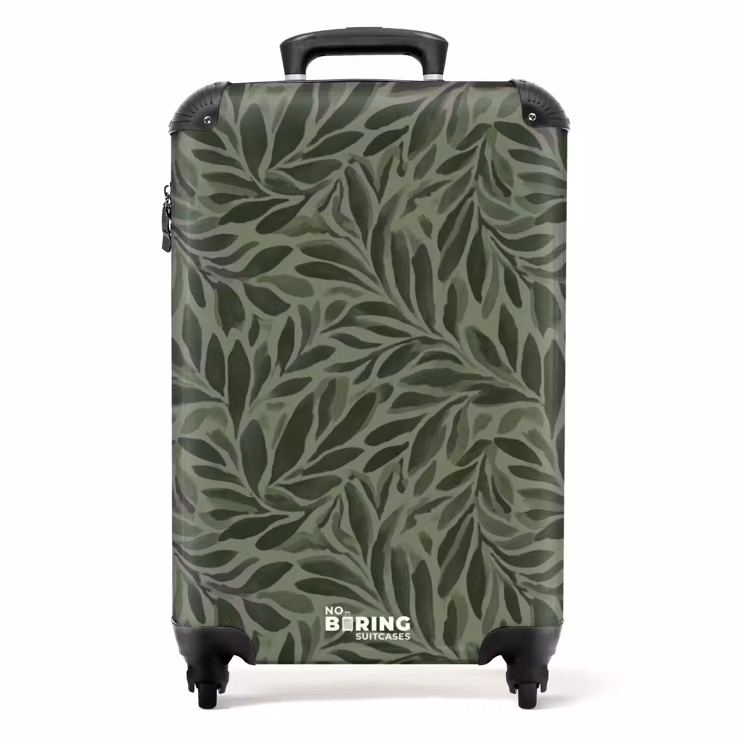 Bladeren - Organisch - Groen NBS - Handbagage koffer - Volwassenen Unisex middel -productfoto_recht