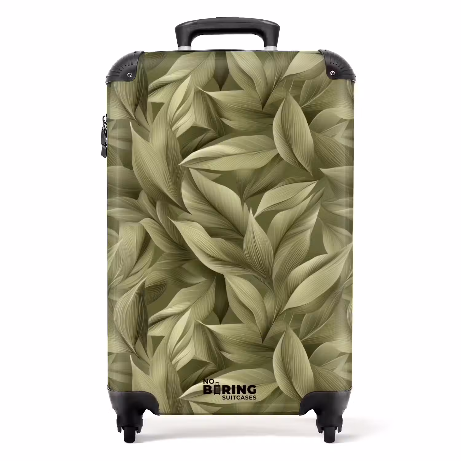 Bladeren - Modern - Groen NBS - Handbagage koffer - Volwassenen Unisex middel -productfoto_recht