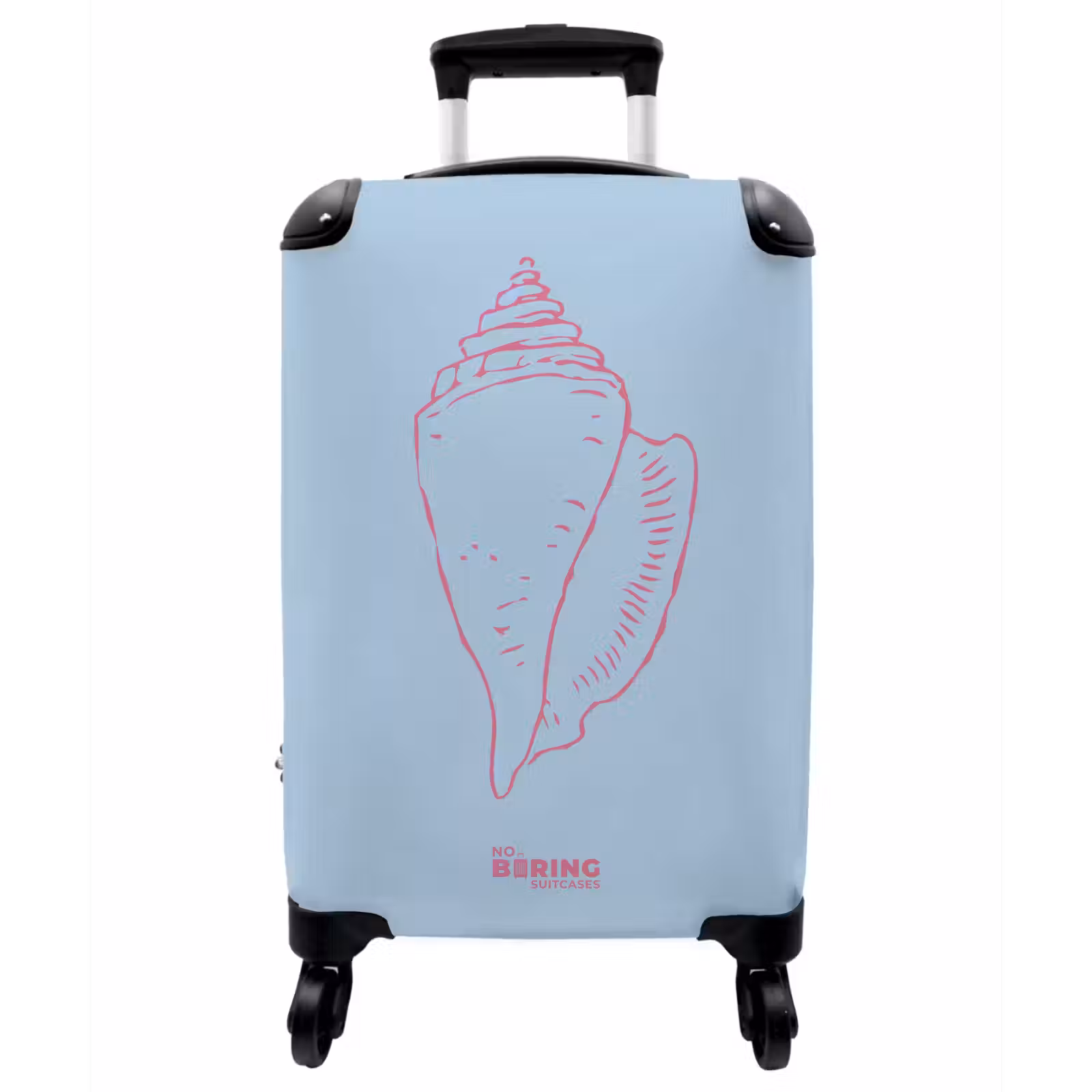 Koffer - Blau – Rosa – Muschel - Blauw - Roze - Zeeschelp NBS - Handbagage koffer - Vrouwen middel