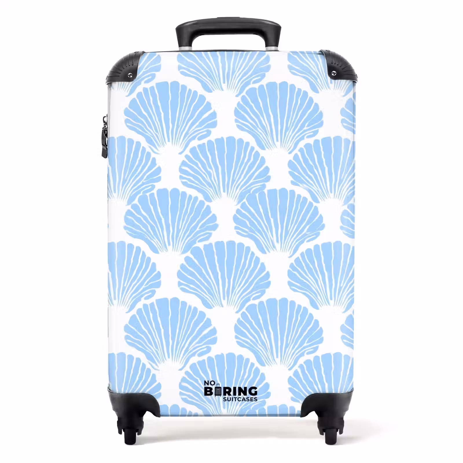 Koffer - Blau – Weiß – Muscheln – Grafisch – Struktur - Blauw - Wit - Schelpen - Grafisch - Structuur NBS - Handbagage koffer - Volwassenen Unisex middel