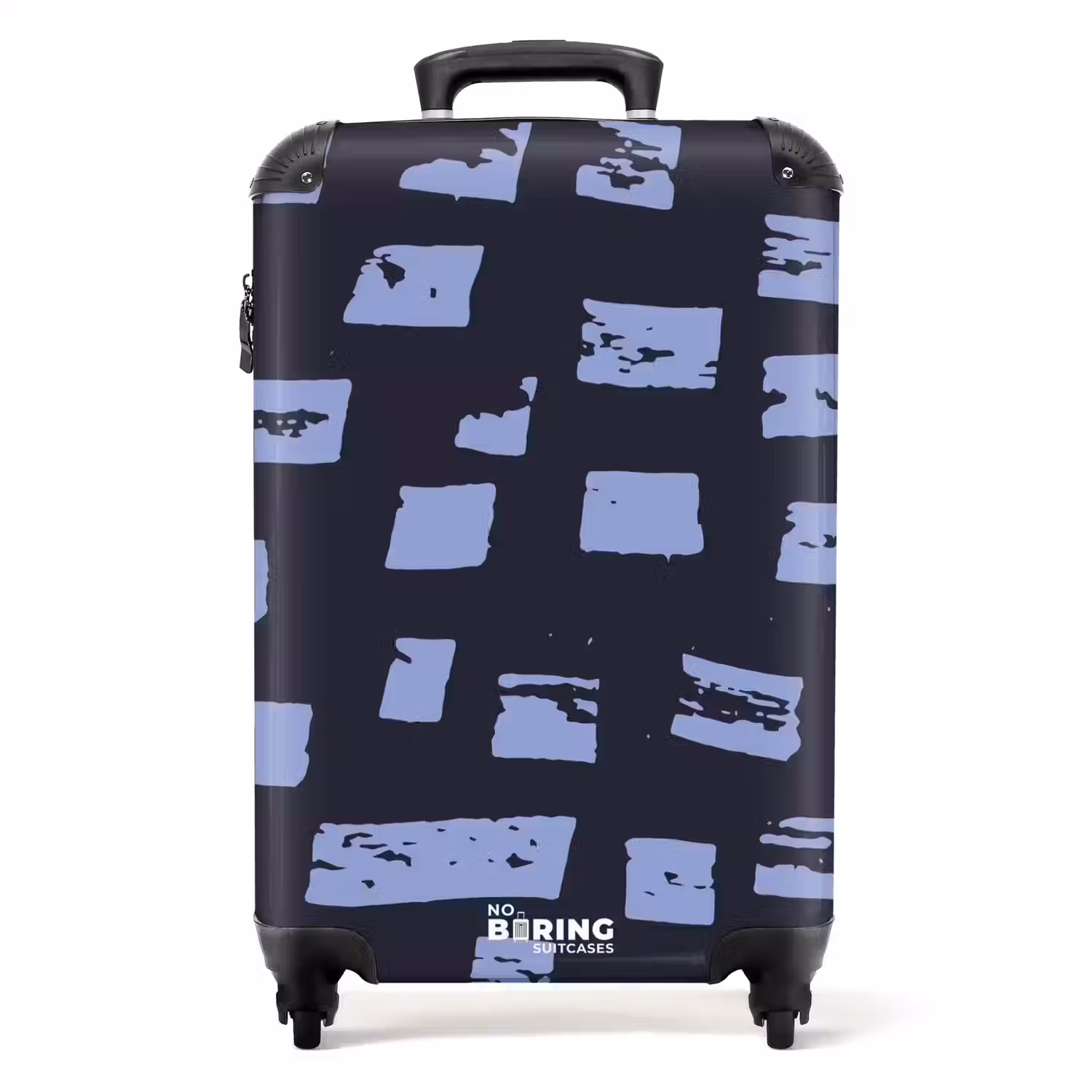 Blauwe blokken op donkerblauwe achtergrond NBS - Handbagage koffer - Kinderen Unisex middel -productfoto_recht