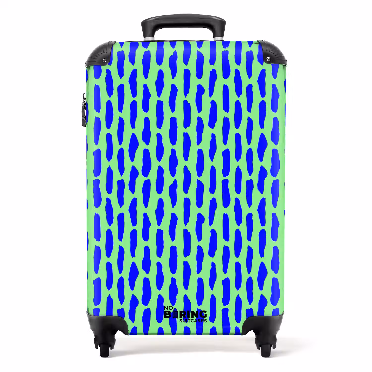 Blauw patroon op mintgroen NBS - Handbagage koffer - Volwassenen Unisex middel -productfoto_recht