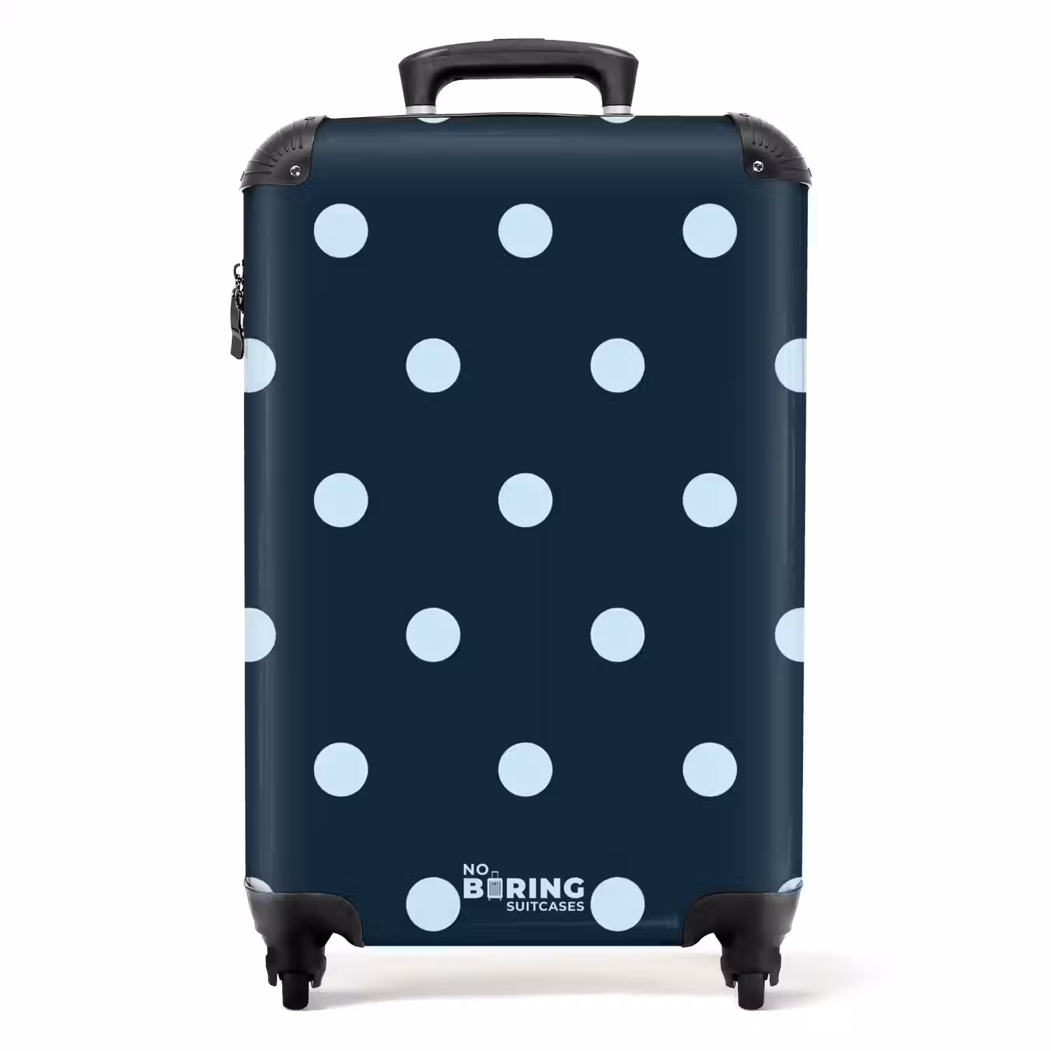 Blauw stippen patroon NBS - Handbagage koffer - Unisex middel -productfoto_recht