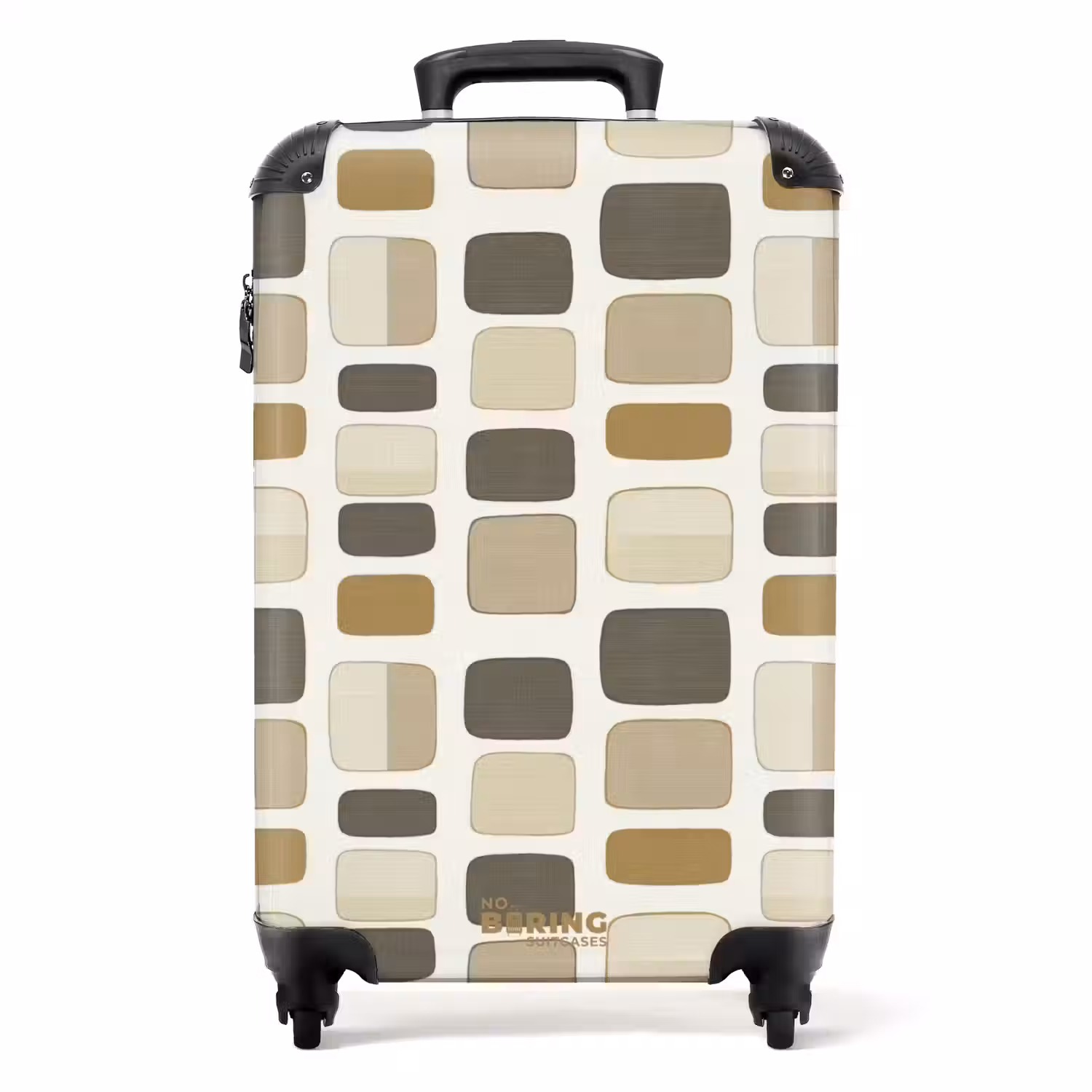 Blokken - Vintage - Grijs NBS - Handbagage koffer - Volwassenen Unisex middel -productfoto_recht