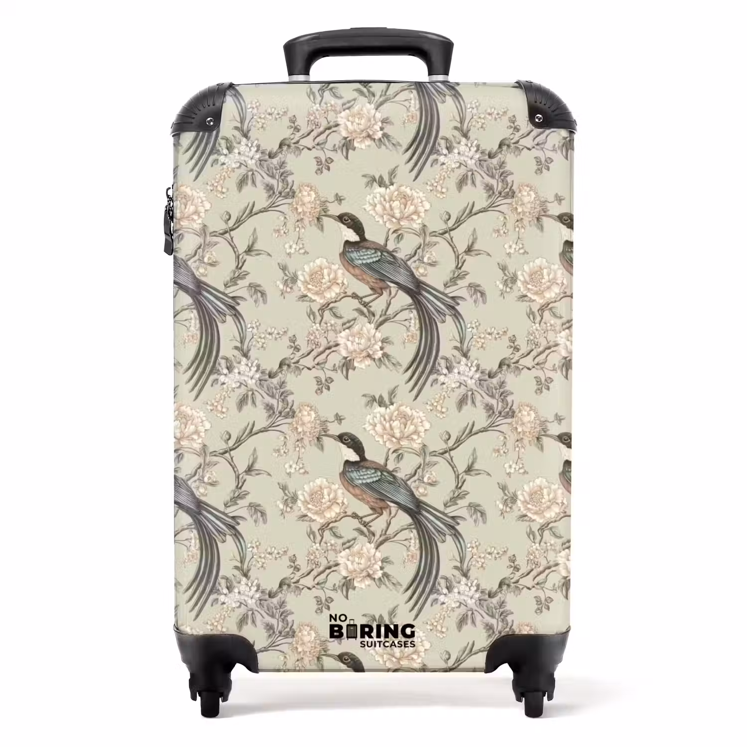 Bloem - Vogel - Kleurrijk NBS - Handbagage koffer - Volwassenen Unisex middel -productfoto_recht