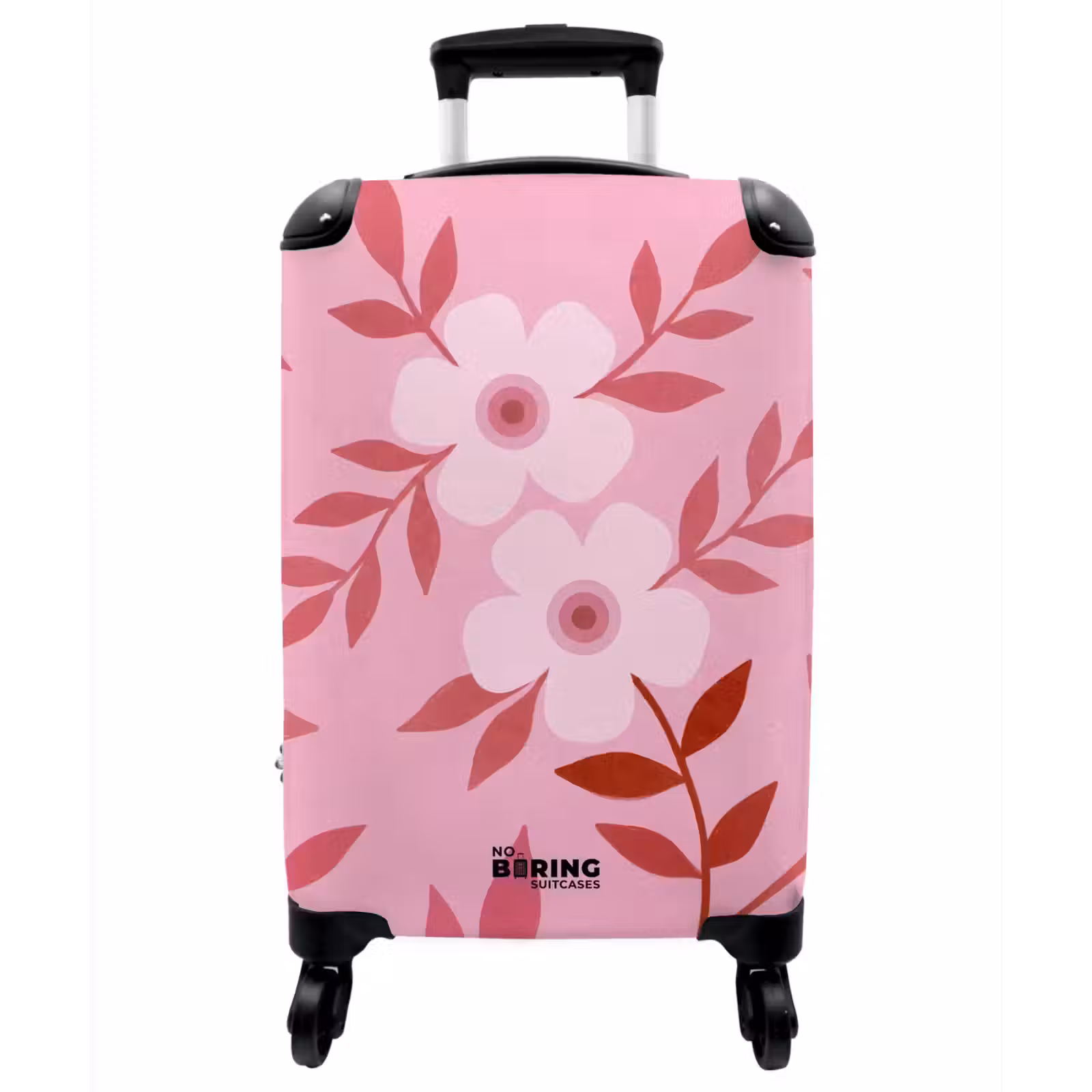 Koffer - Blumen – Abstrakt – Modern – Rosa – Natur - Bloemen - Abstract - Modern - Roze - Natuur NBS - Handbagage koffer - Vrouwen middel