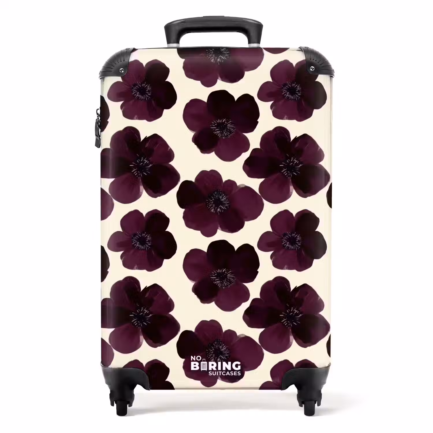 Bloemen - Aquarel - Paars NBS - Handbagage koffer - Volwassenen Unisex middel -productfoto_recht