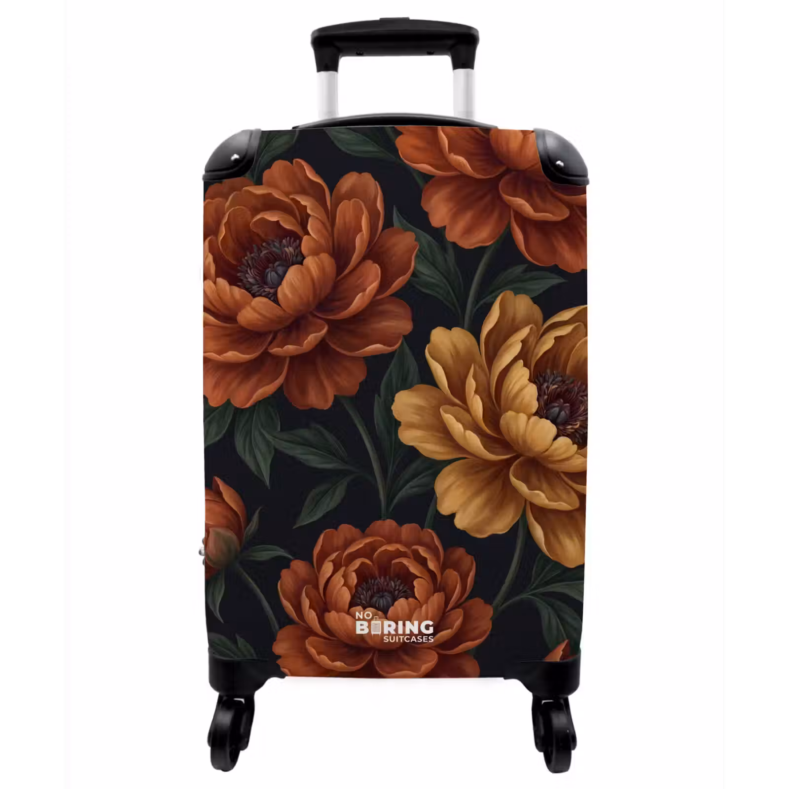 Koffer - Blumen – Blätter – Natur – Modern – Orange - Bloemen - Bladeren - Natuur - Modern - Oranje NBS - Handbagage koffer - Vrouwen middel