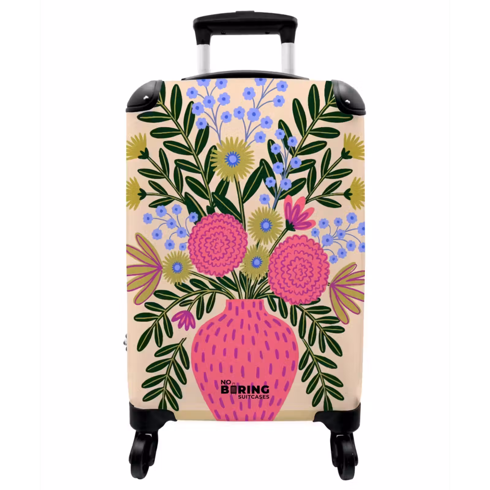 Koffer - Blumen – Blumenstrauß – Natur – Abstrakt – Rosa - Bloemen - Boeket - Natuur - Abstract - Roze NBS - Handbagage koffer - Vrouwen middel