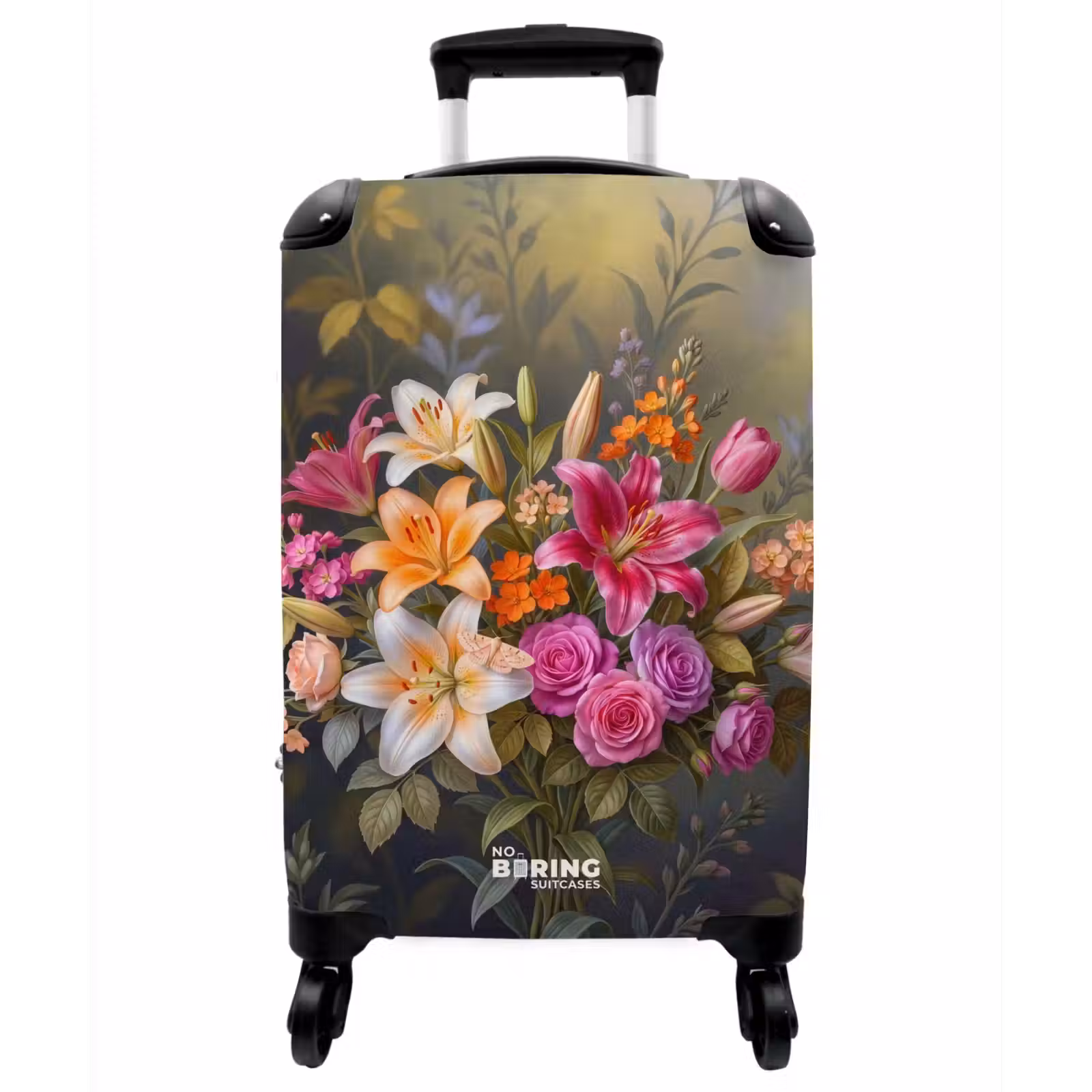 Koffer - Blumen – Blumenstrauß – Natur – Farbenfroh – Modern - Bloemen - Boeket - Natuur - Kleurrijk - Modern NBS - Handbagage koffer - Vrouwen middel