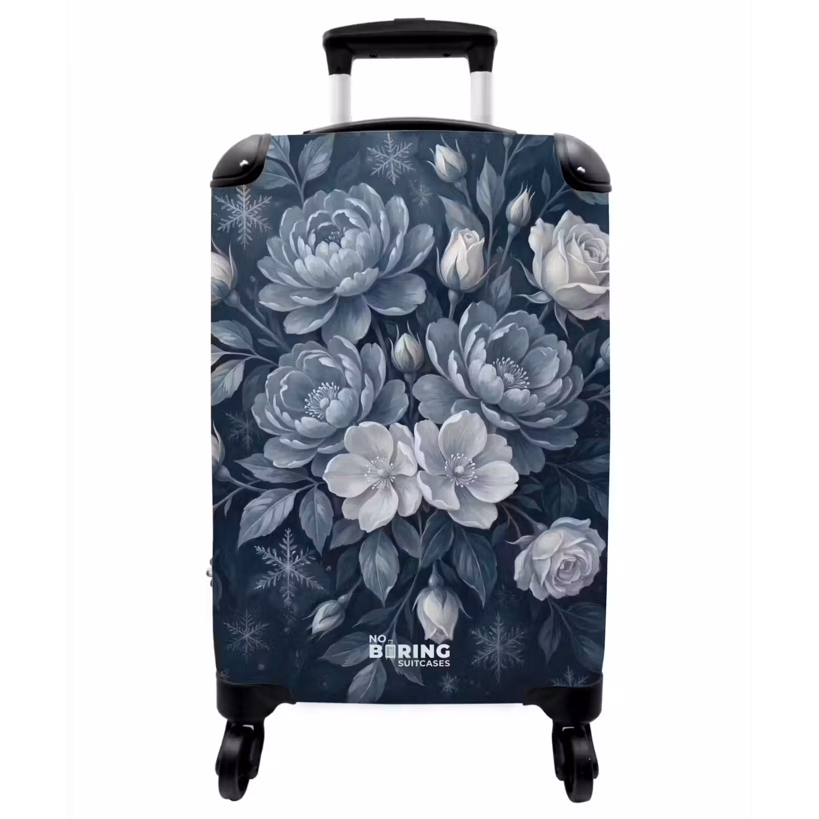 Koffer - Blumen – Blumenstrauß – Winter – Abstrakt – Blau - Bloemen - Boeket - Winter - Abstract - Blauw NBS - Handbagage koffer - Vrouwen middel