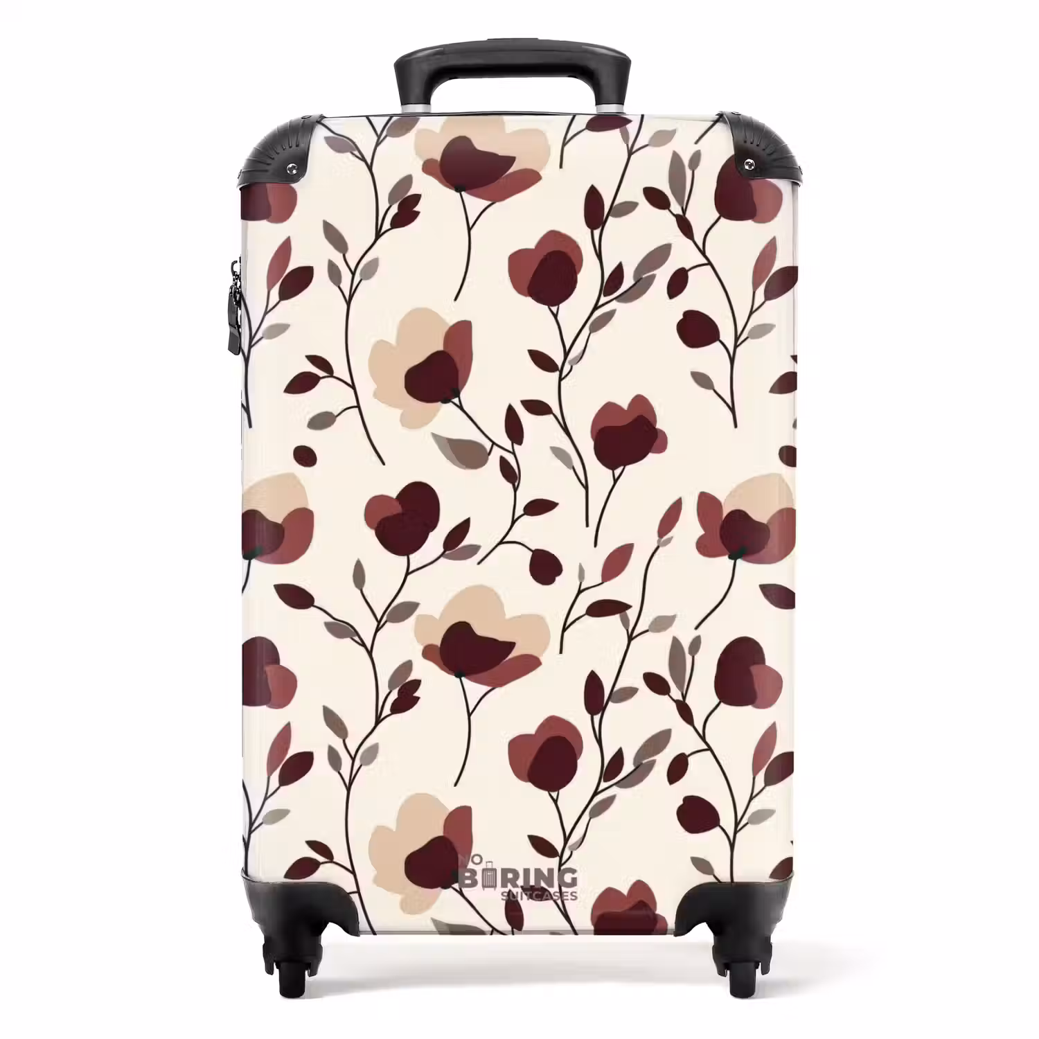 Bloemen - Botanisch - Bordeaux NBS - Handbagage koffer - Volwassenen Unisex middel -productfoto_recht