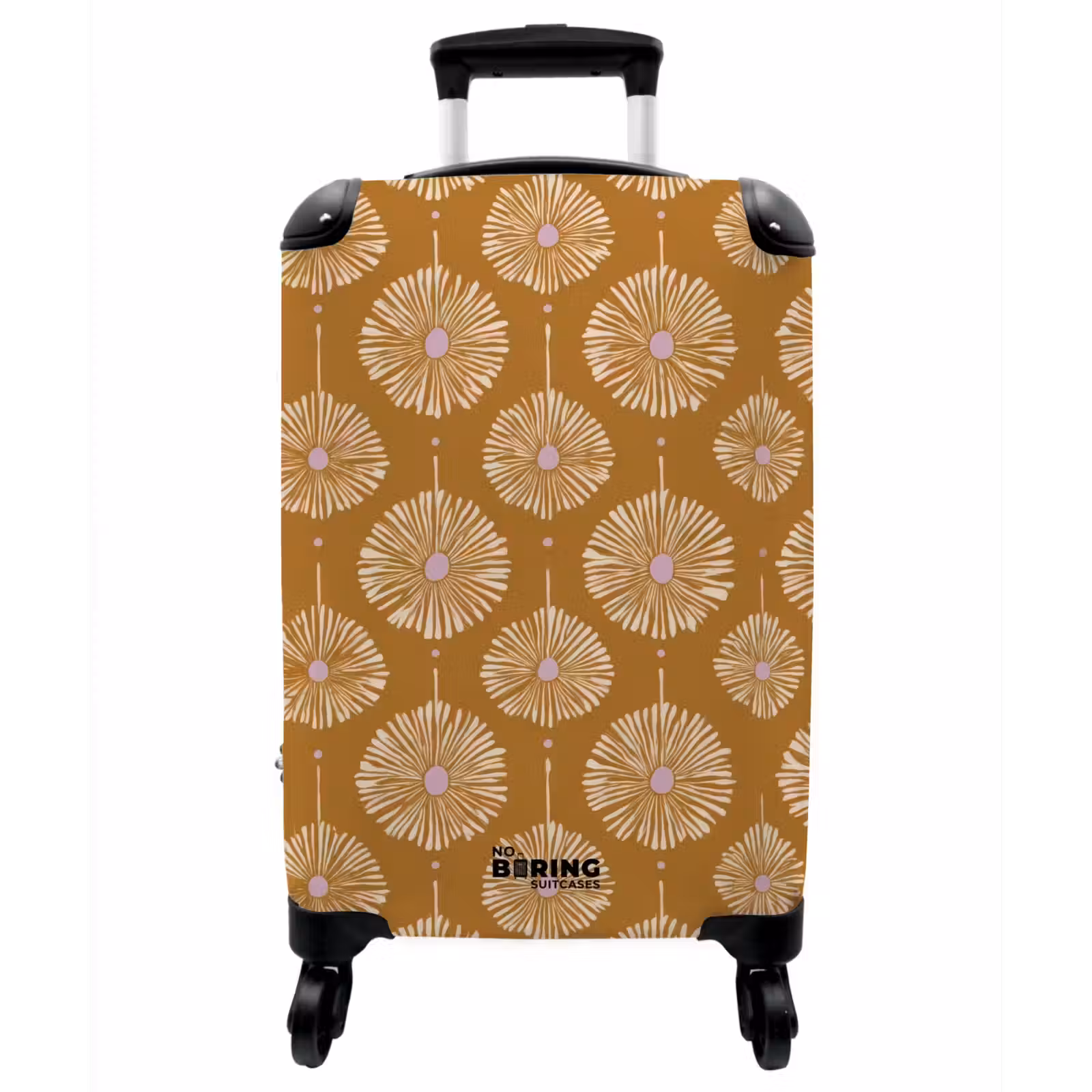 Koffer - Blumen – Modern – Ocker - Bloemen - Modern - Oker NBS - Handbagage koffer - Vrouwen middel