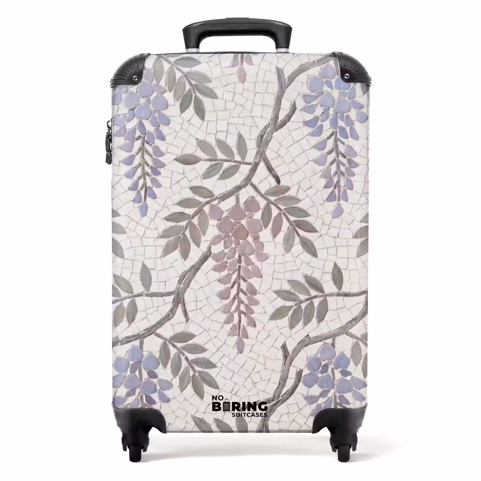 Koffer - Blumen – Mosaik – Natur – Muster – Lila - Bloemen - Mozaïek - Natuur - Patroon - Paars NBS - Handbagage koffer - Volwassenen Unisex middel