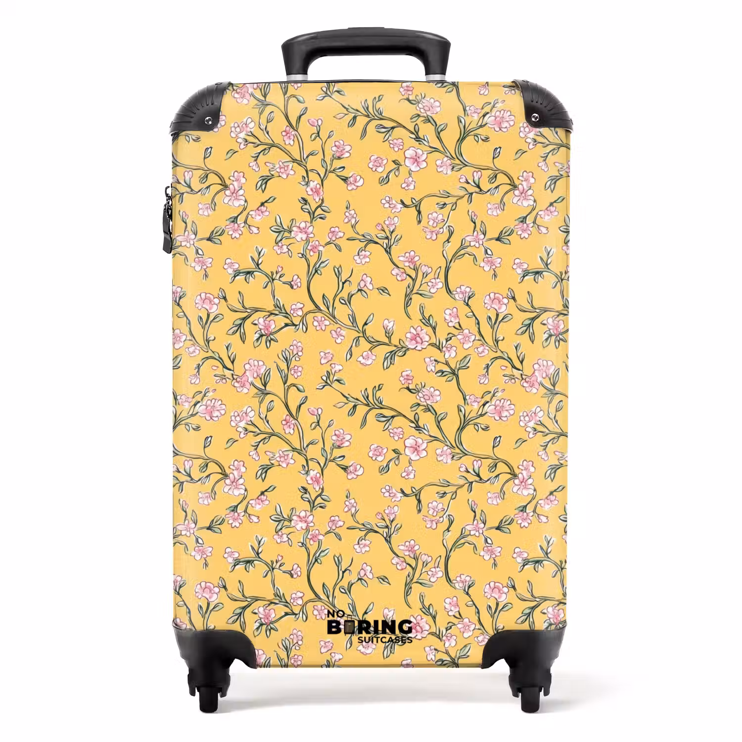 Bloemen - Motief - Geel NBS - Handbagage koffer - Volwassenen Unisex middel -productfoto_recht