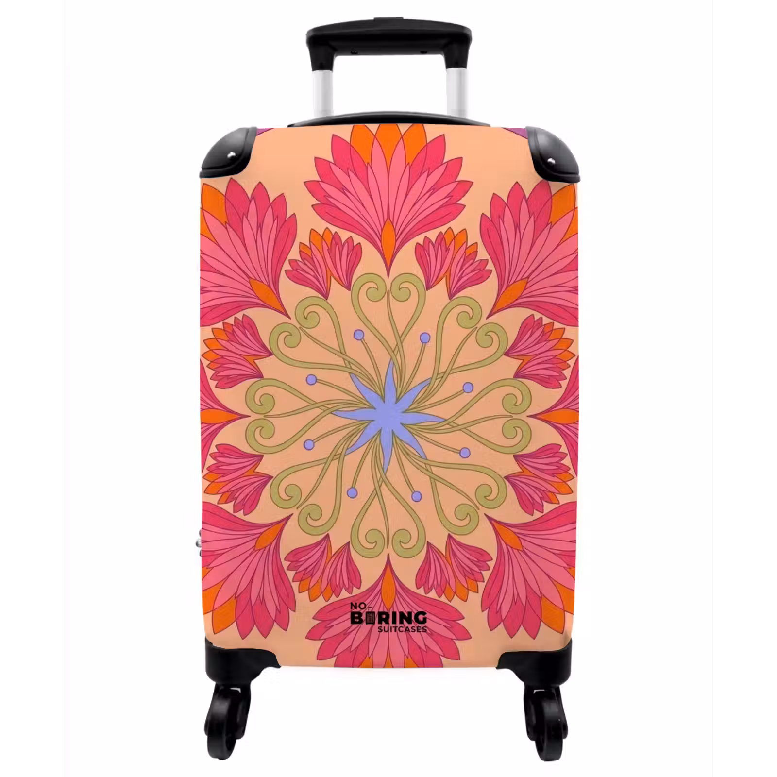 Koffer - Blumen – Muster – Abstrakt – Rosa – Dekorativ - Bloemen - Patroon - Abstract - Roze - Decoratief NBS - Handbagage koffer - Vrouwen middel