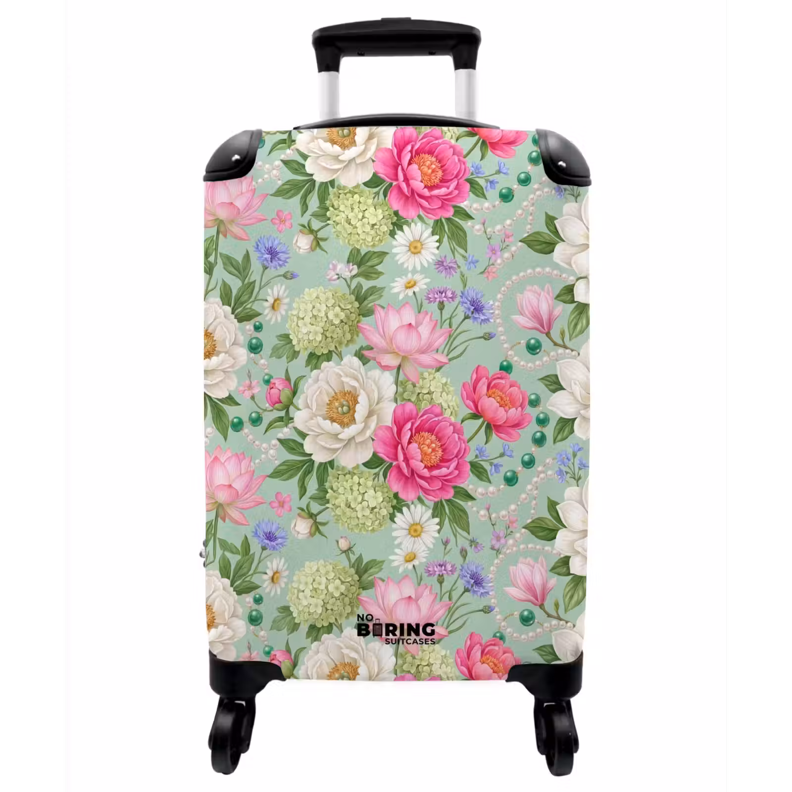 Koffer - Blumen – Muster – Botanisch – Grün - Bloemen - Patroon - Botanisch - Groen NBS - Handbagage koffer - Vrouwen middel