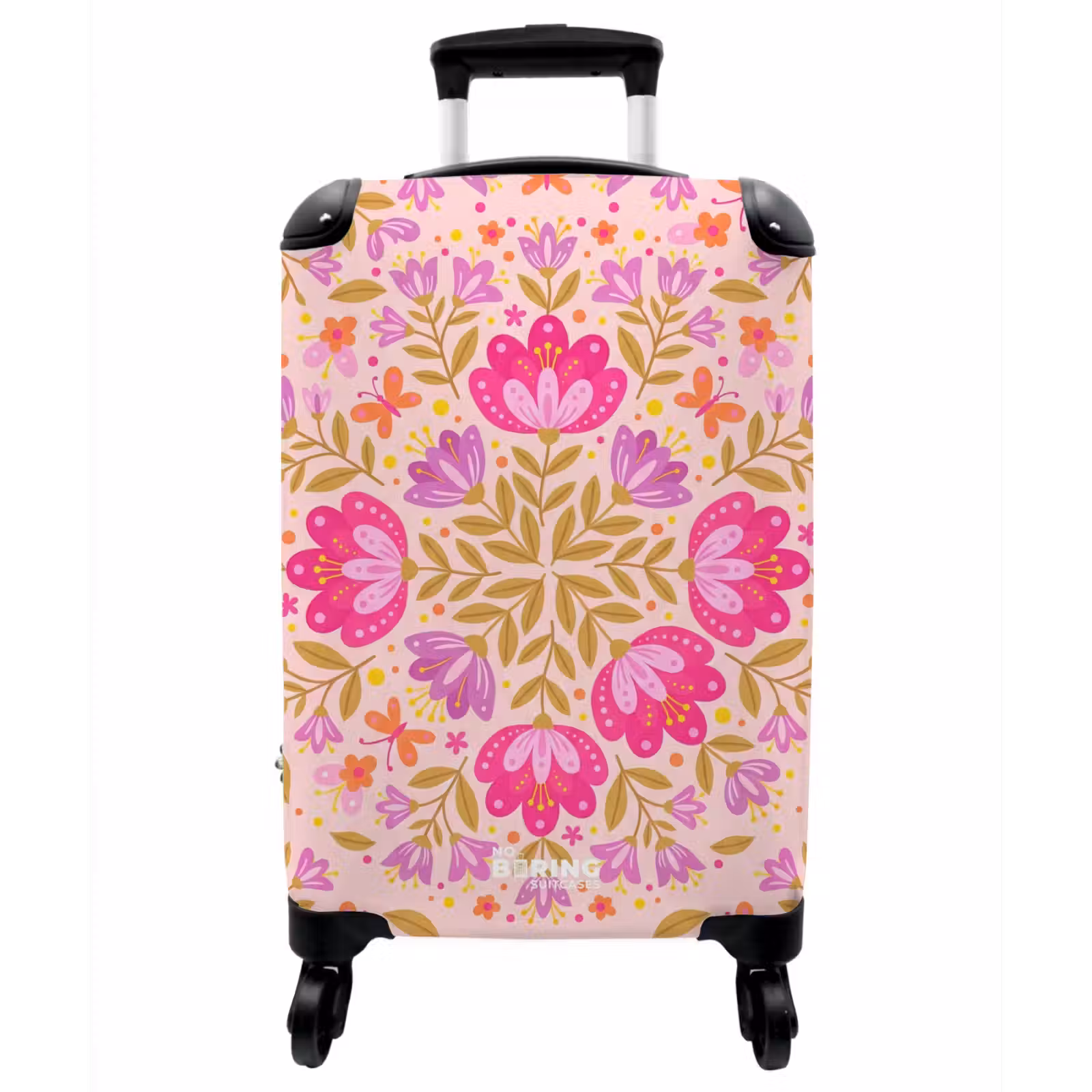 Koffer - Blumen – Muster – Natur – Abstrakt – Rosa - Bloemen - Patroon - Natuur - Abstract - Roze NBS - Handbagage koffer - Vrouwen middel