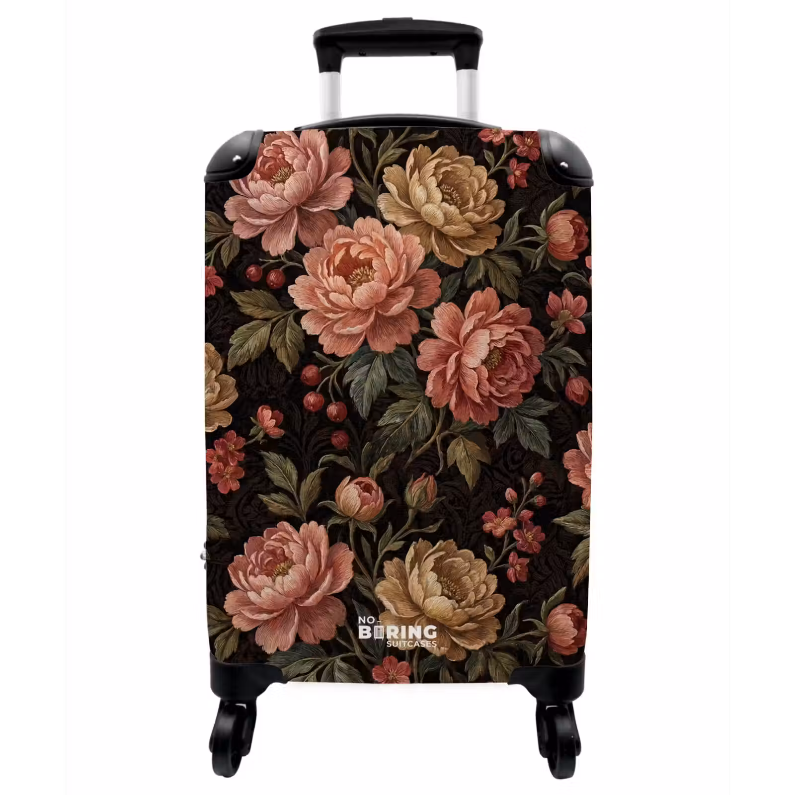 Koffer - Blumen – Muster – Natur – Vintage – Rosa - Bloemen - Patroon - Natuur - Vintage - Roze NBS - Handbagage koffer - Vrouwen middel