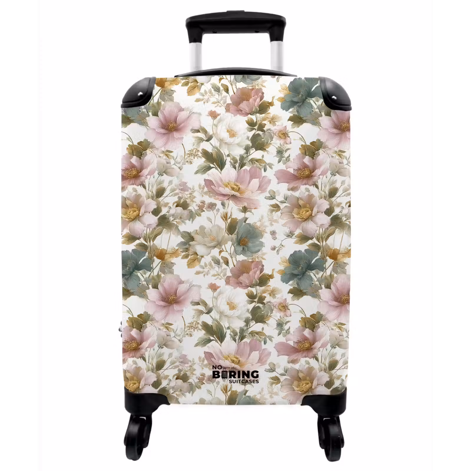 Koffer - Blumen - Muster - Pastell - Bloemen - Patroon - Pastel NBS - Handbagage koffer - Vrouwen middel