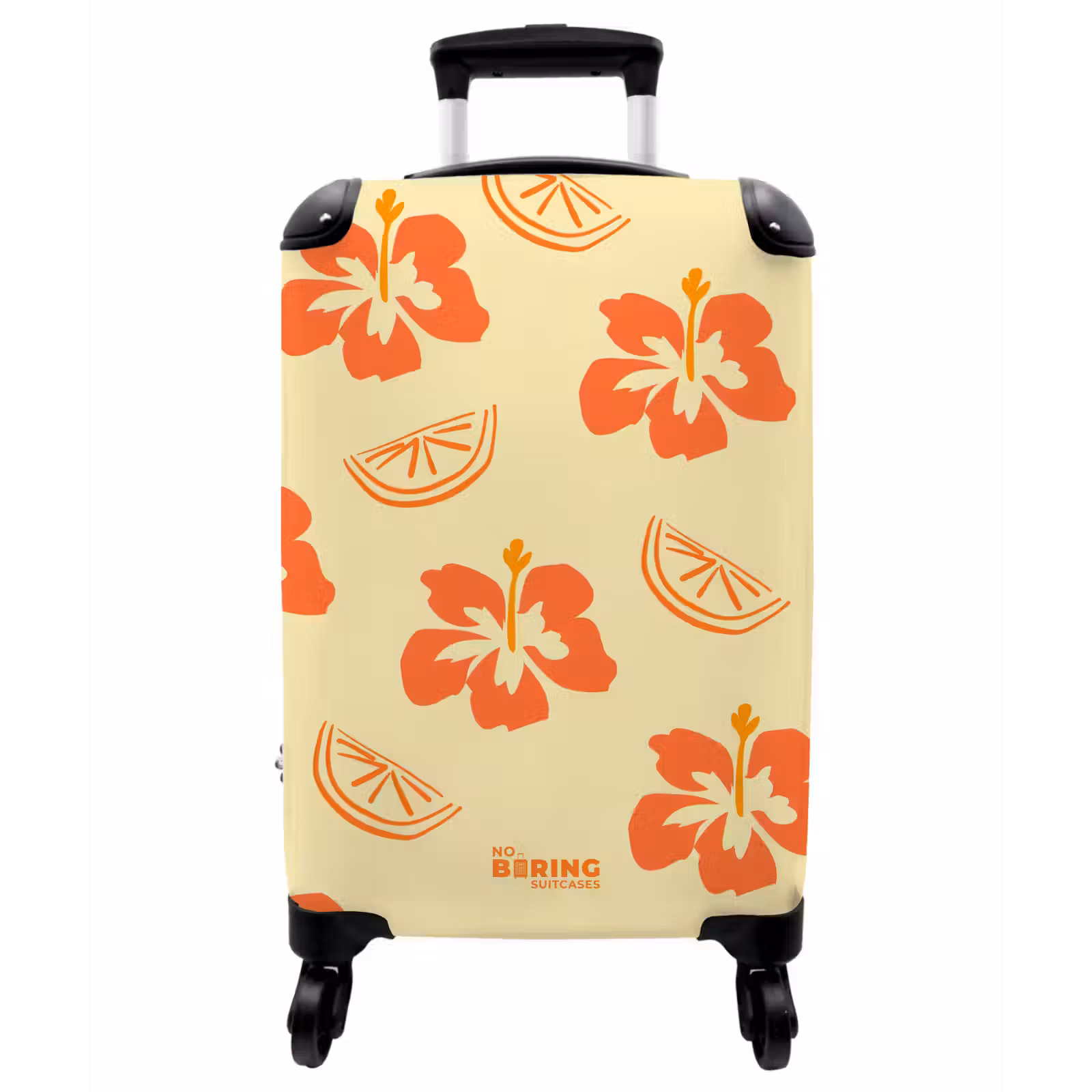 Koffer - Blumen – Orange – Zitrus - Bloemen - Oranje- Citrus NBS - Handbagage koffer - Vrouwen middel
