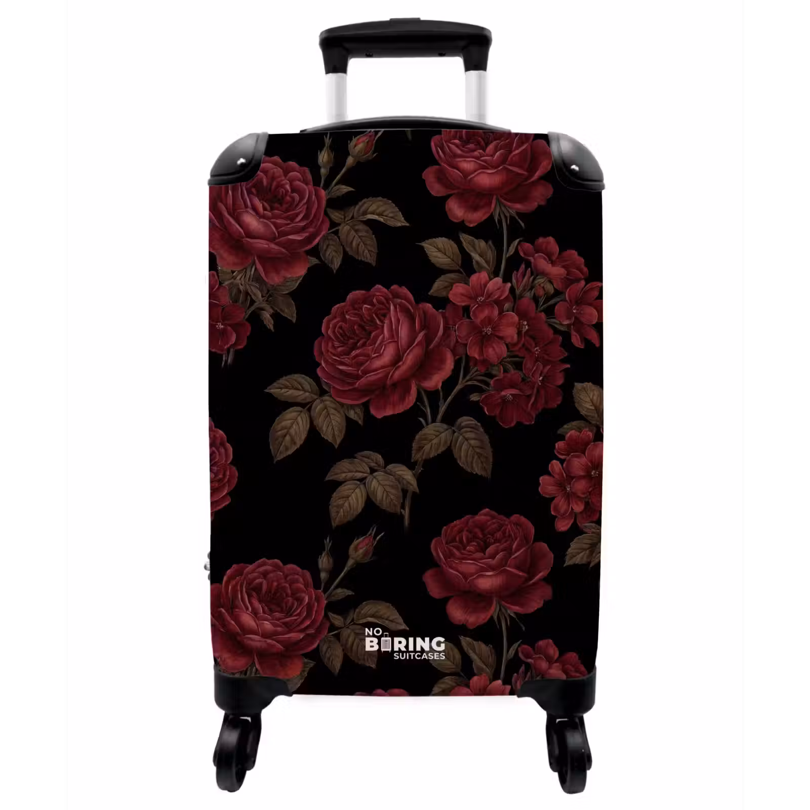 Koffer - Blumen – Rose – Muster – Klassisch – Rot - Bloemen - Roos - Patroon - Klassiek - Rood NBS - Handbagage koffer - Vrouwen middel