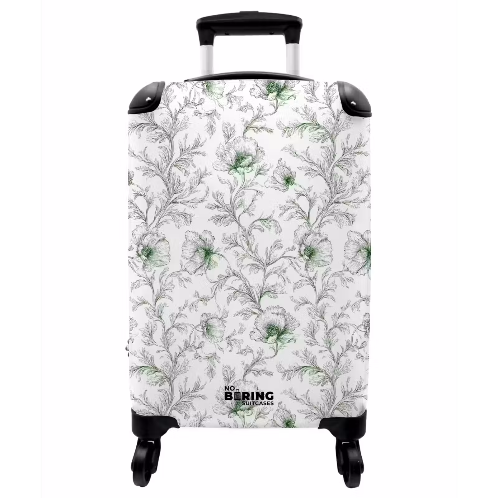 Koffer - Blumen - Signiert - Grün - Bloemen - Getekend - Groen NBS - Handbagage koffer - Vrouwen middel