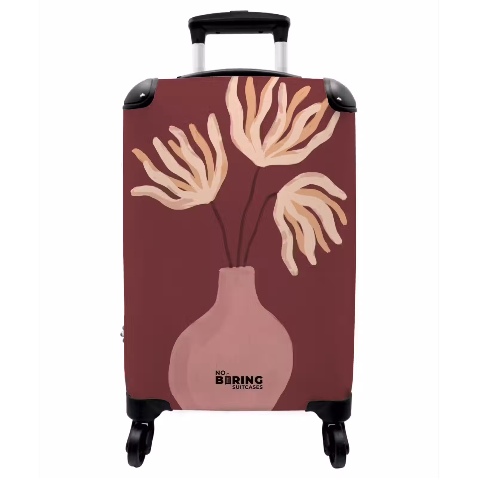 Koffer - Blumen – Vase – Abstrakt – Modern – Erdtöne - Bloemen - Vaas - Abstract - Modern - Aardetinten NBS - Handbagage koffer - Vrouwen middel