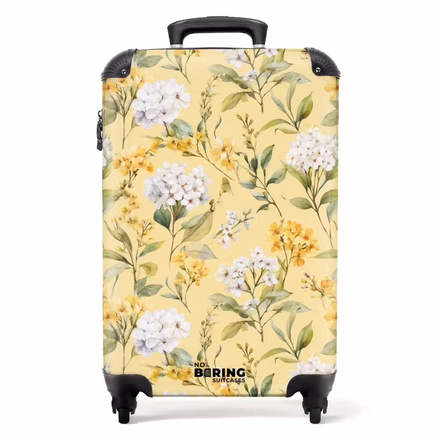 Bloesem patroon geel NBS - Handbagage koffer - Volwassenen Unisex middel -productfoto_recht