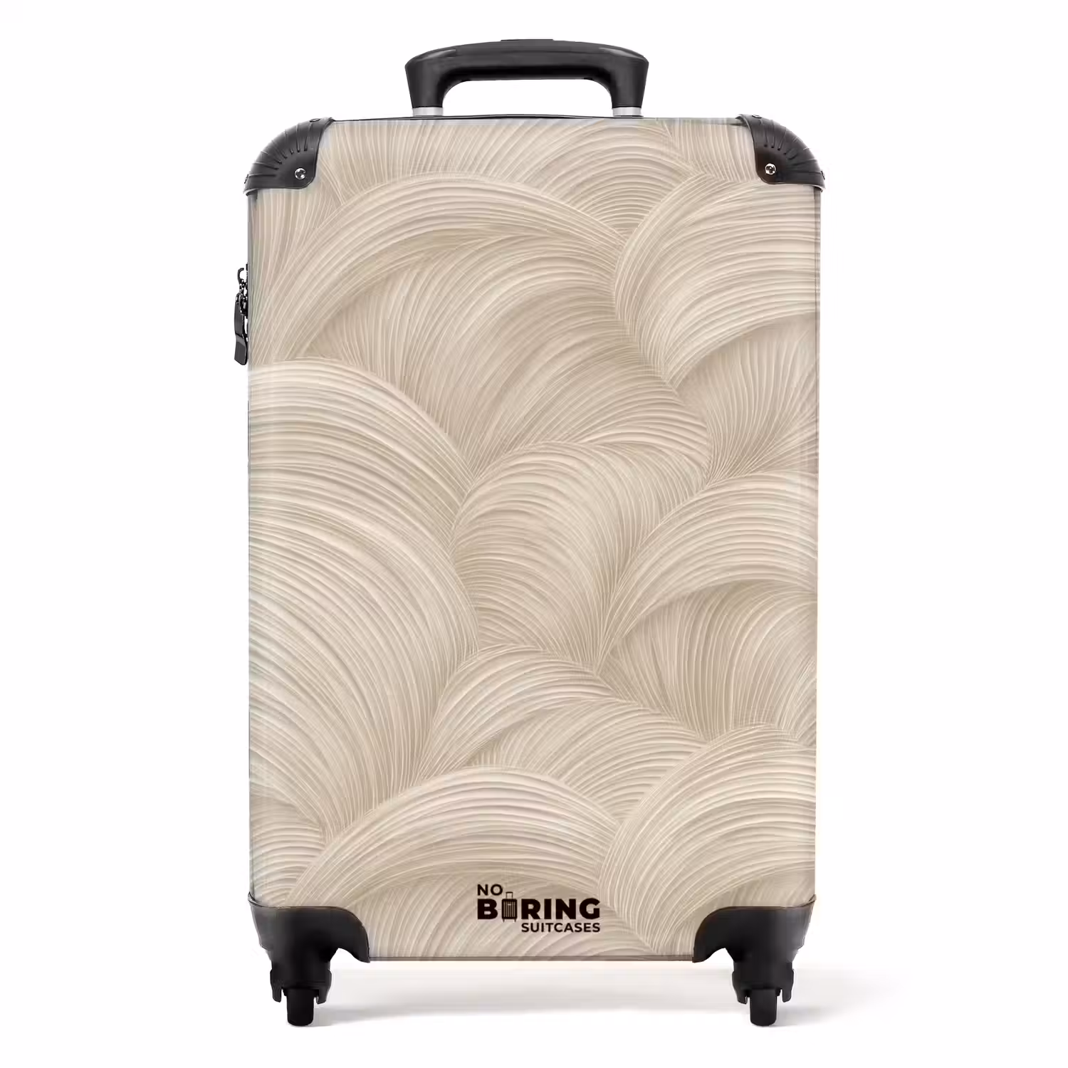 Bogen - Patroon - Beige NBS - Handbagage koffer - Volwassenen Unisex middel -productfoto_recht