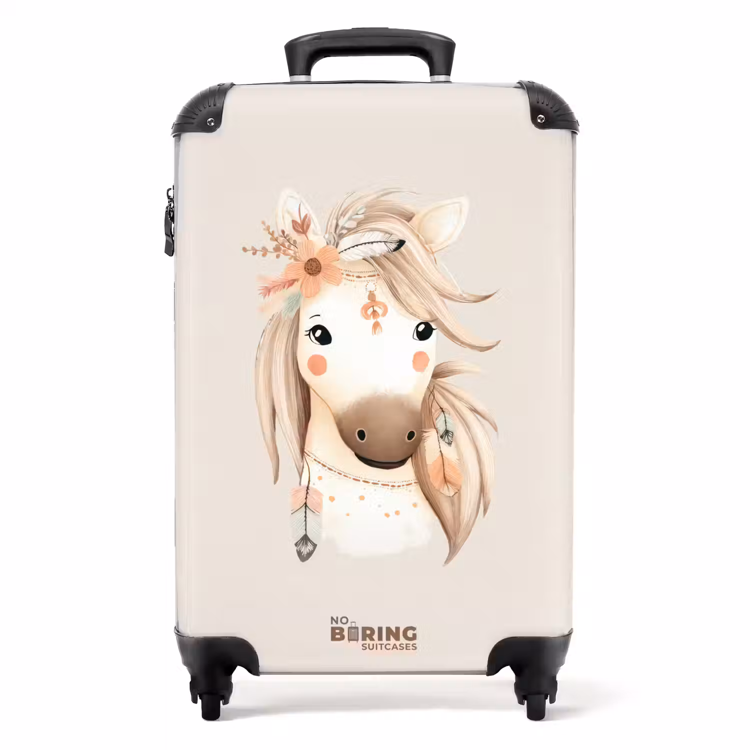 Bohemian paard in pastel kleuren NBS - Handbagage koffer - Volwassenen Unisex middel -productfoto_recht