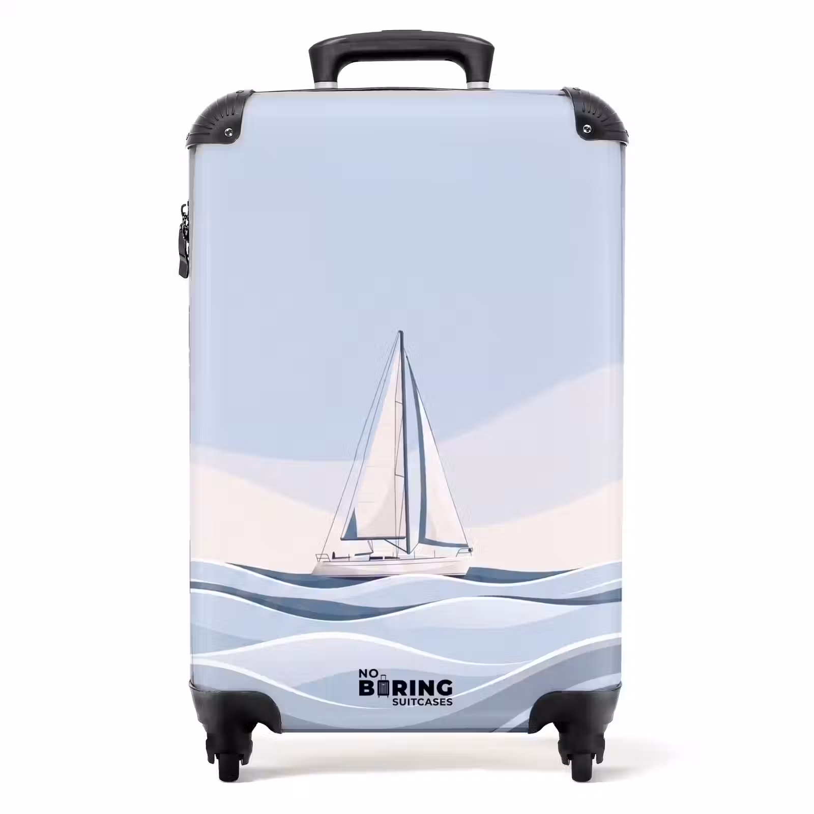Koffer - Boot – Segel – Meer – Modern – Beige - Boot - Zeil - Zee - Modern - Beige NBS - Handbagage koffer - Volwassenen Unisex middel