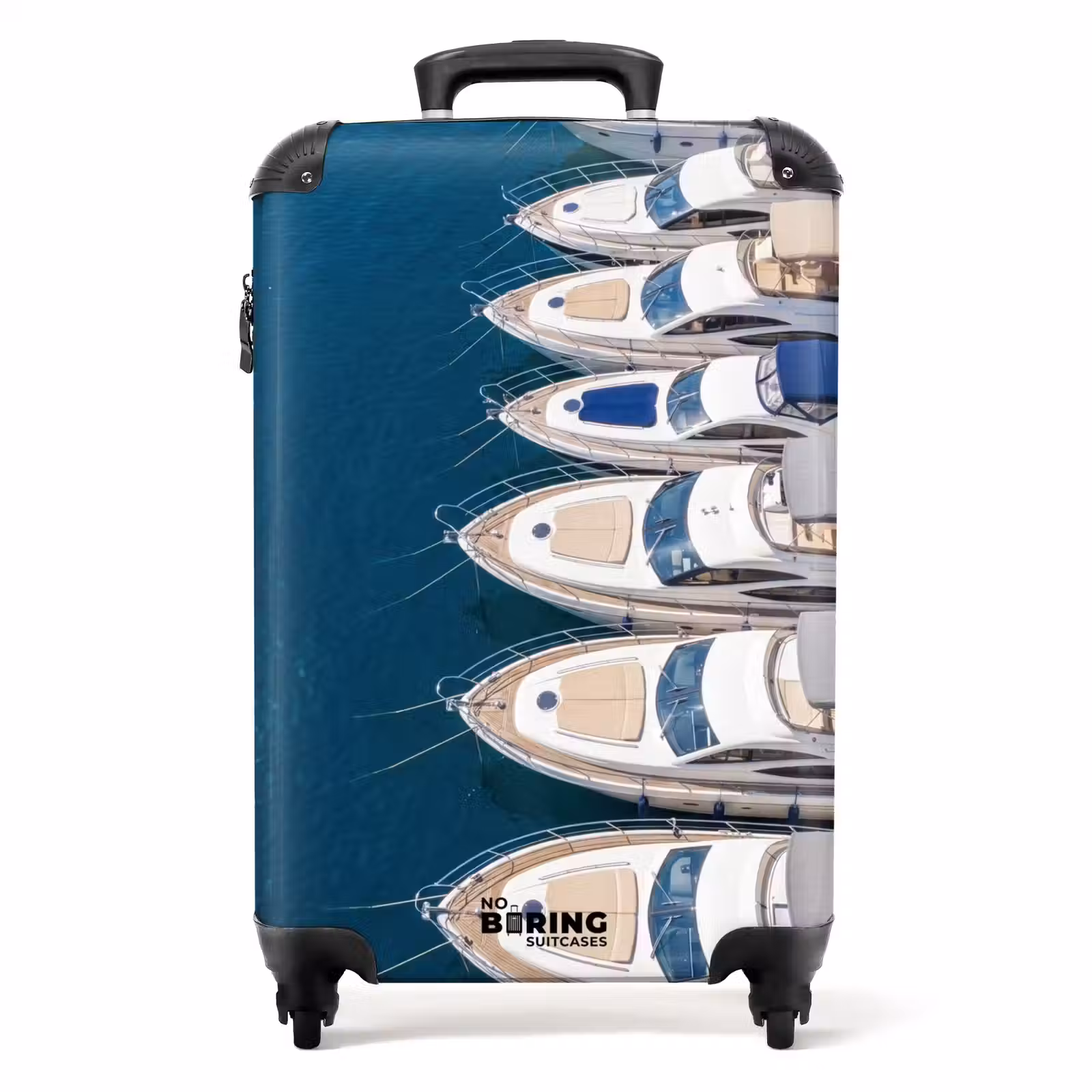 Koffer - Boot – Yachthafen – Wasser – Sommer – Blau - Boot - Jachthaven - Water - Zomer - Blauw NBS - Handbagage koffer - Volwassenen Unisex middel
