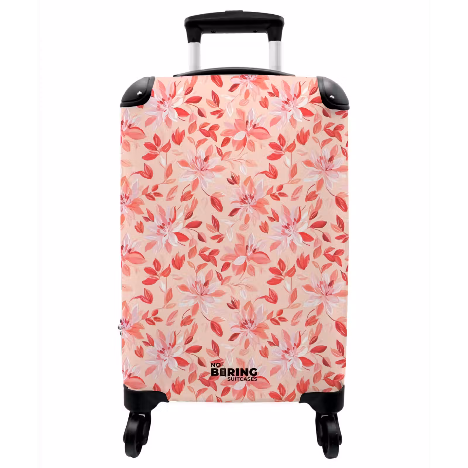Koffer - Botanik – Blumen – Rot - Botanisch - Bloemen - Rood NBS - Handbagage koffer - Vrouwen middel