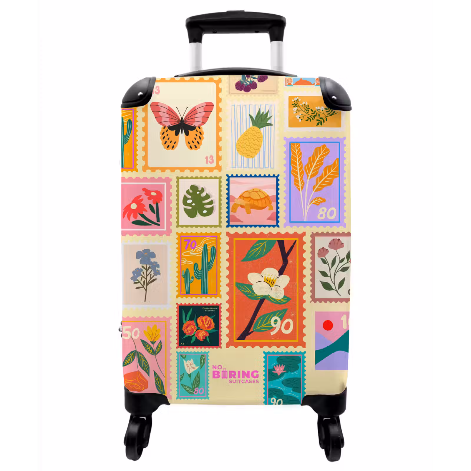 Koffer - Briefmarken – Bunt – Natur - Postzegels - Kleurrijk - Natuur NBS - Handbagage koffer - Vrouwen middel