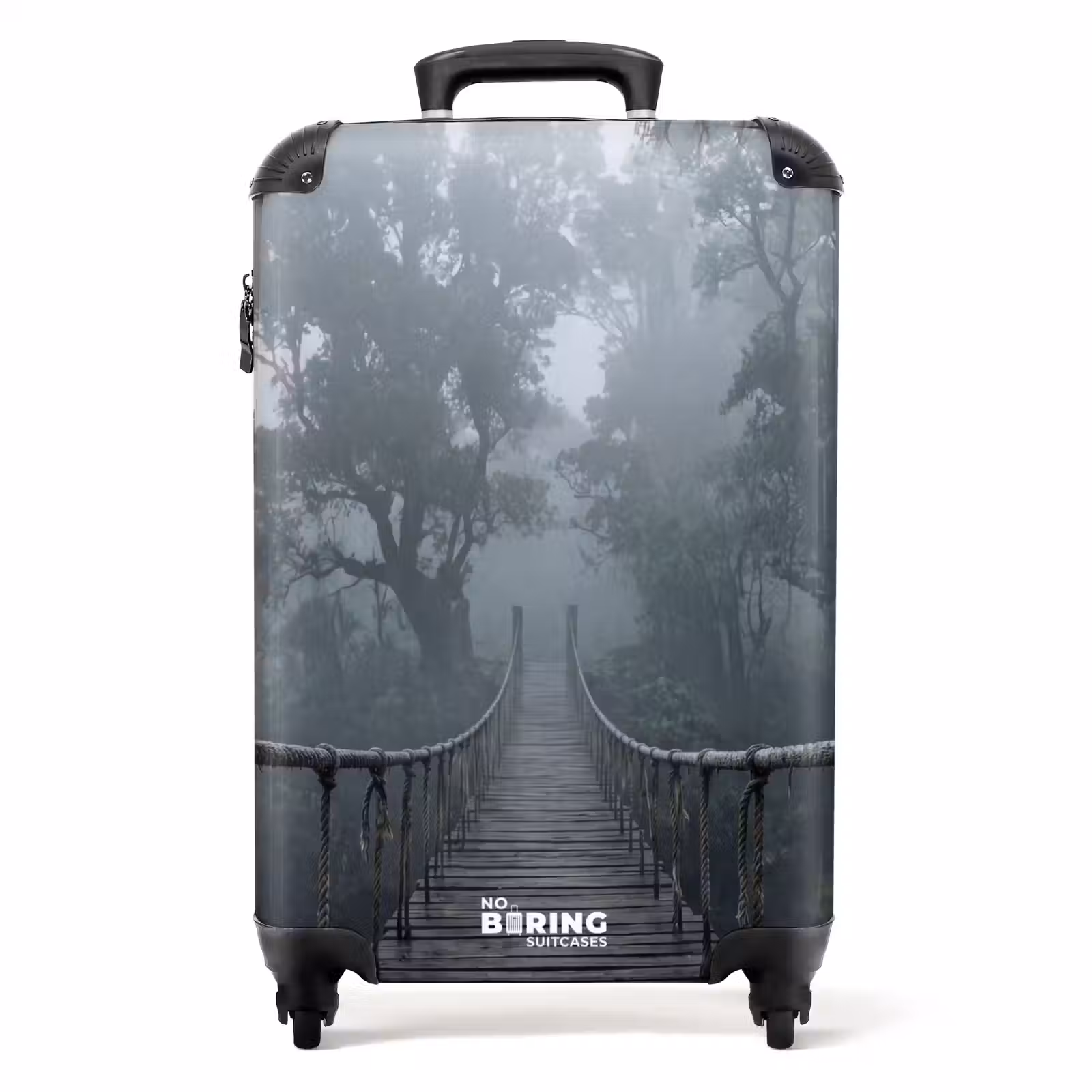 Koffer - Brücke – Dschungel – Nebel – Natur - Brug - Jungle - Mist - Natuur NBS - Handbagage koffer - Volwassenen Unisex middel
